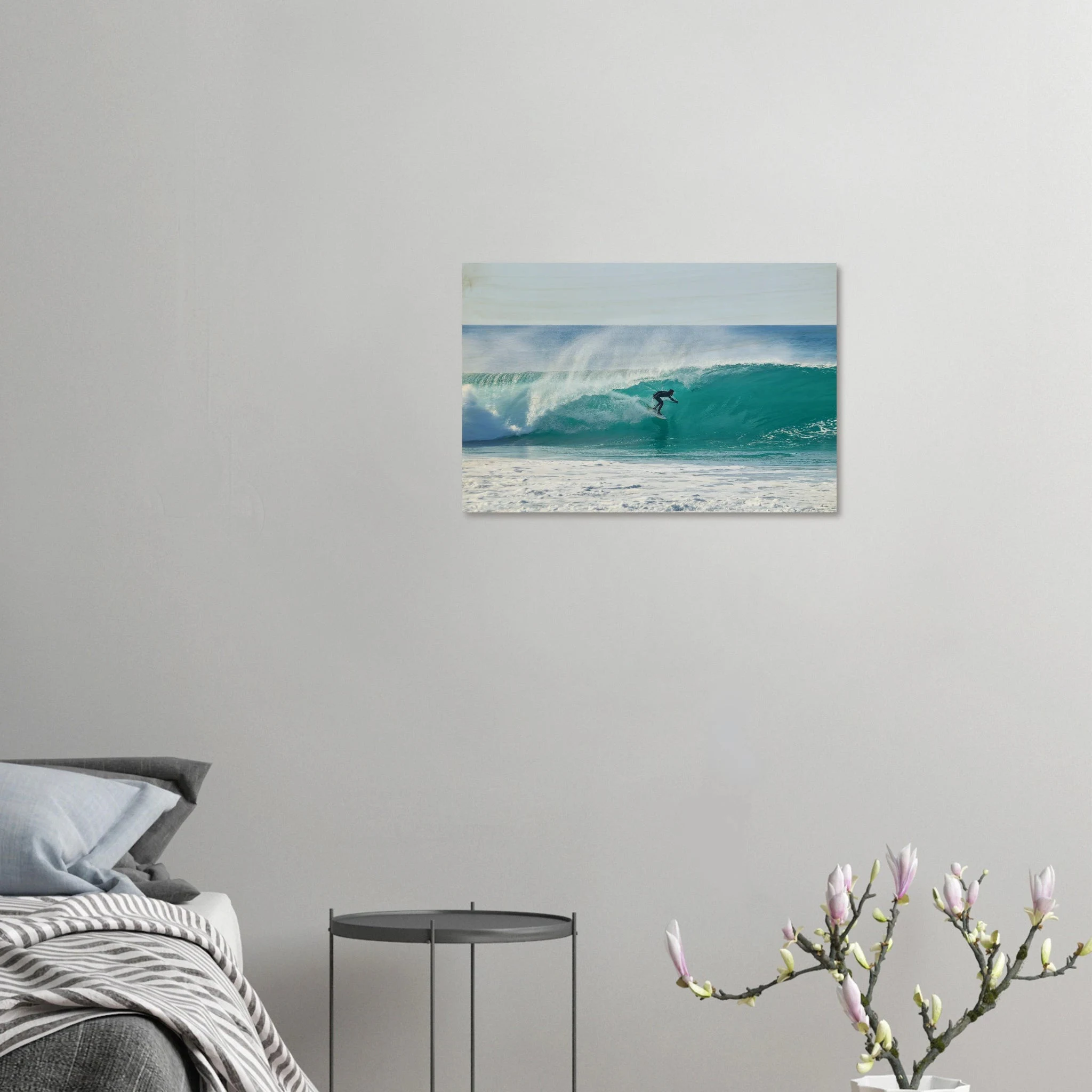 Siargao, Philippinen – Tropische Insel mit rechtem Reefbreak Cloud 9, Austragungsort der Siargao Cup. Kunstdruck auf Holz.