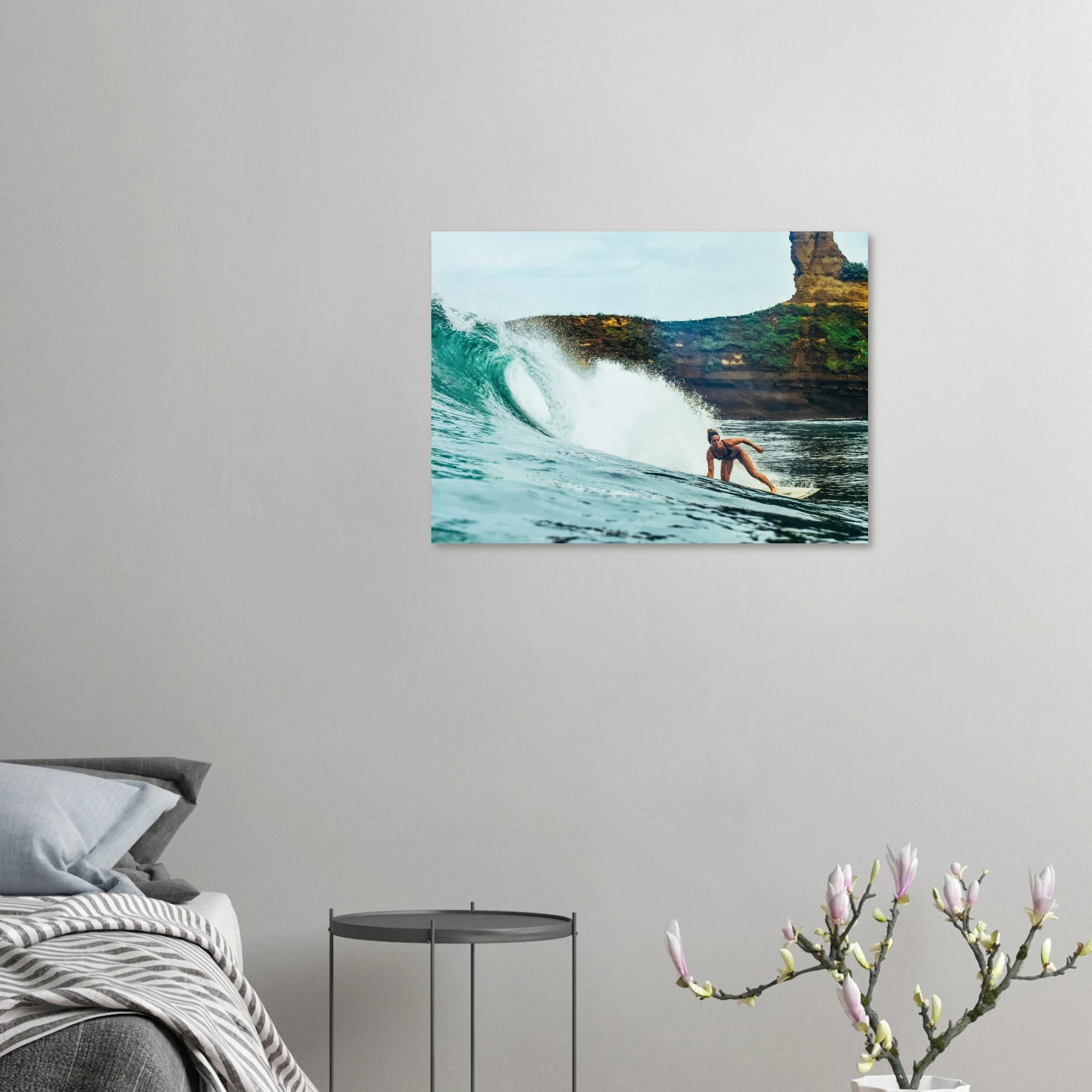 Montañita, Ecuador – Pazifik-Surferdorf an der Ruta del Sol mit rechtem Pointbreak und Backpacker-Szene. Kunstdruck auf Alu-Dibond.