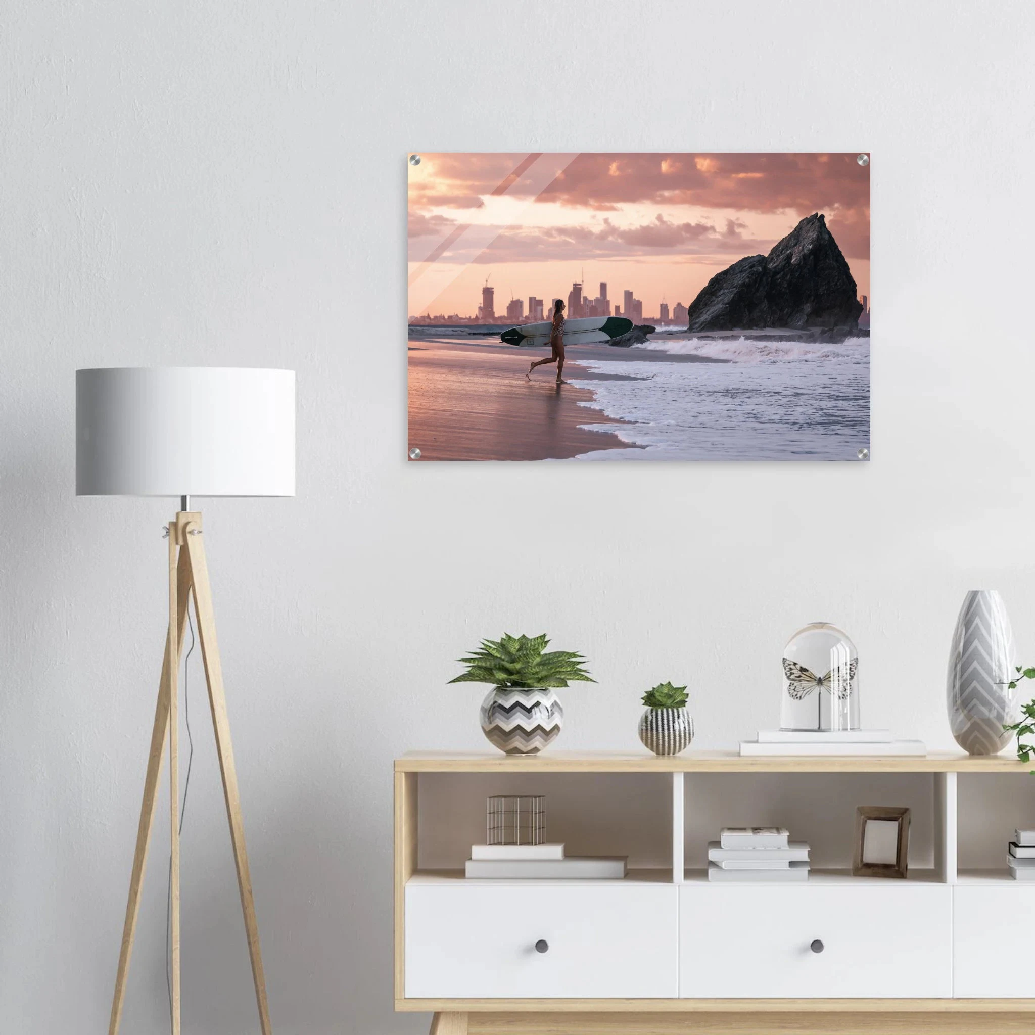 Gold Coast, Australien – Queensland-Küste mit Superbank Pointbreaks wie Snapper Rocks und Kirra. Kunstdruck auf Acrylglas.