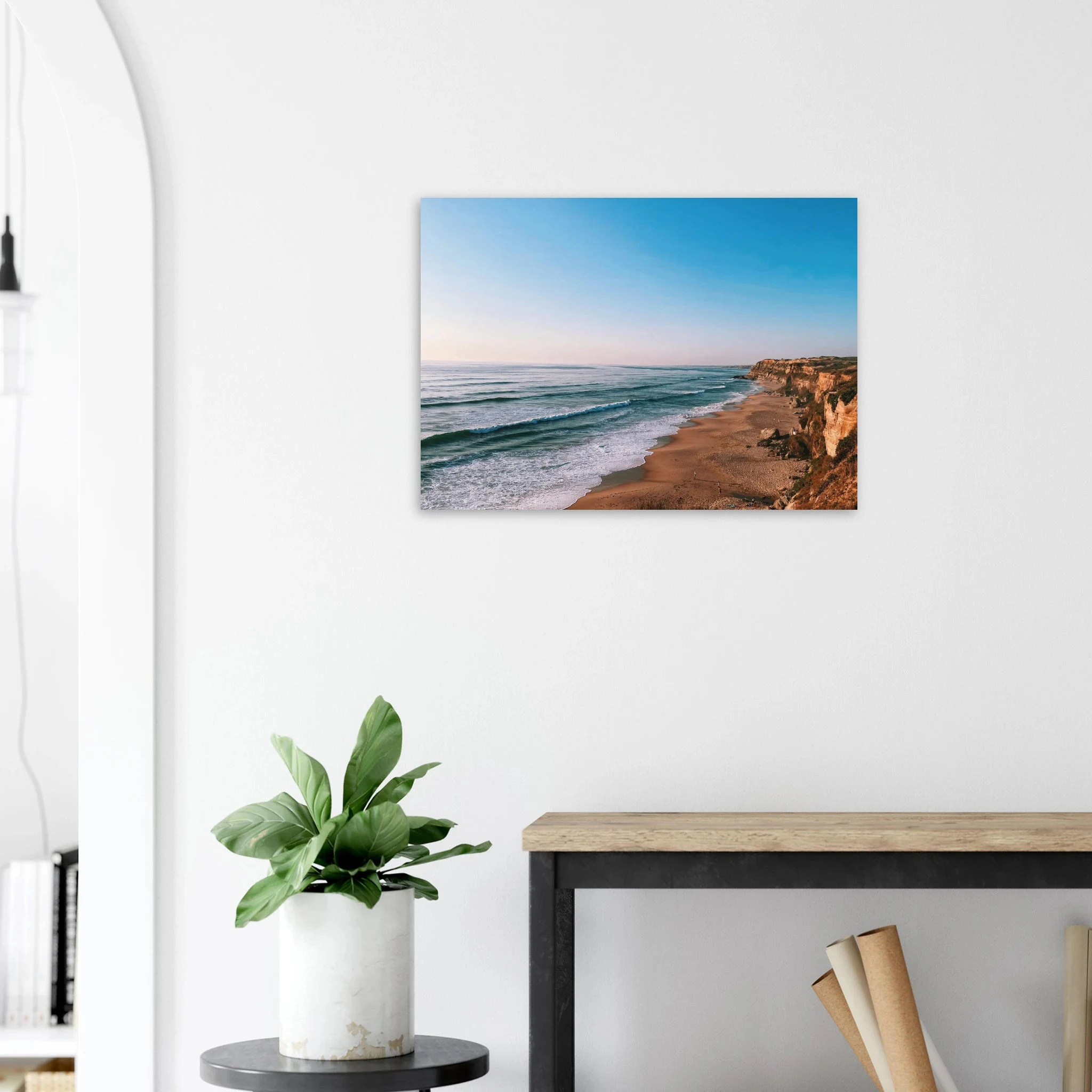 Santa Cruz, Spanien – Kanarische Hauptstadt Teneriffas mit Reefbreaks an der Nordküste wie El Confital. Kunstdruck auf Alu-Dibond.