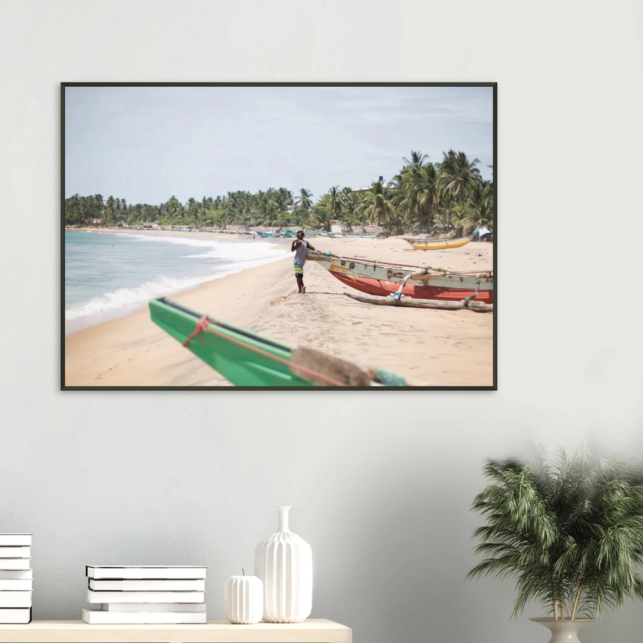 Arugam Bay, Sri Lanka – Rechter Pointbreak an der Ostküste Sri Lankas mit langer Saison von Mai bis September. Poster im Metallrahmen.