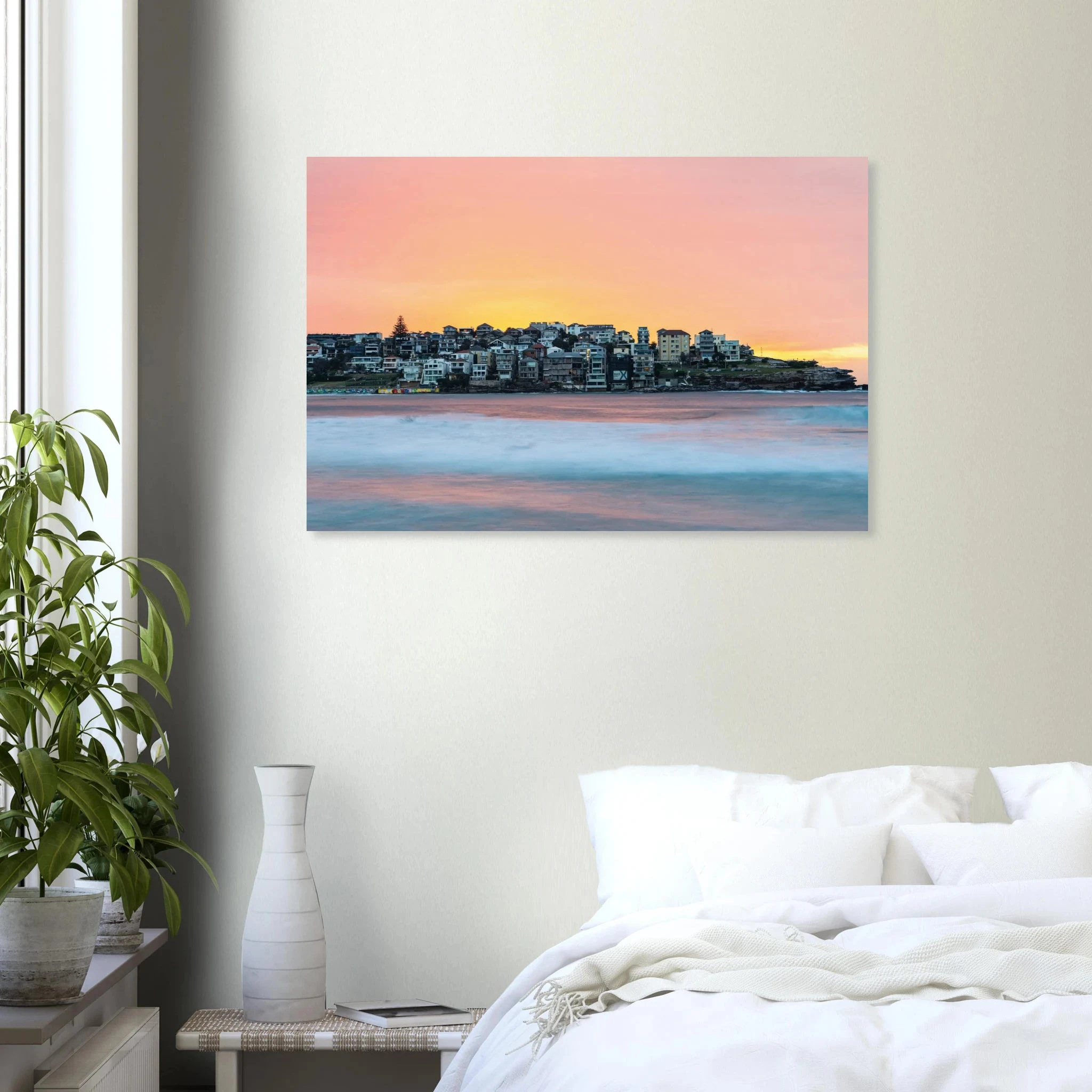 Bondi Beach, Australien – Ikonischer Stadtstrand im Osten Sydneys mit klassischem Beachbreak und Surfkultur-Geschichte. Kunstdruck auf Alu-Dibond.