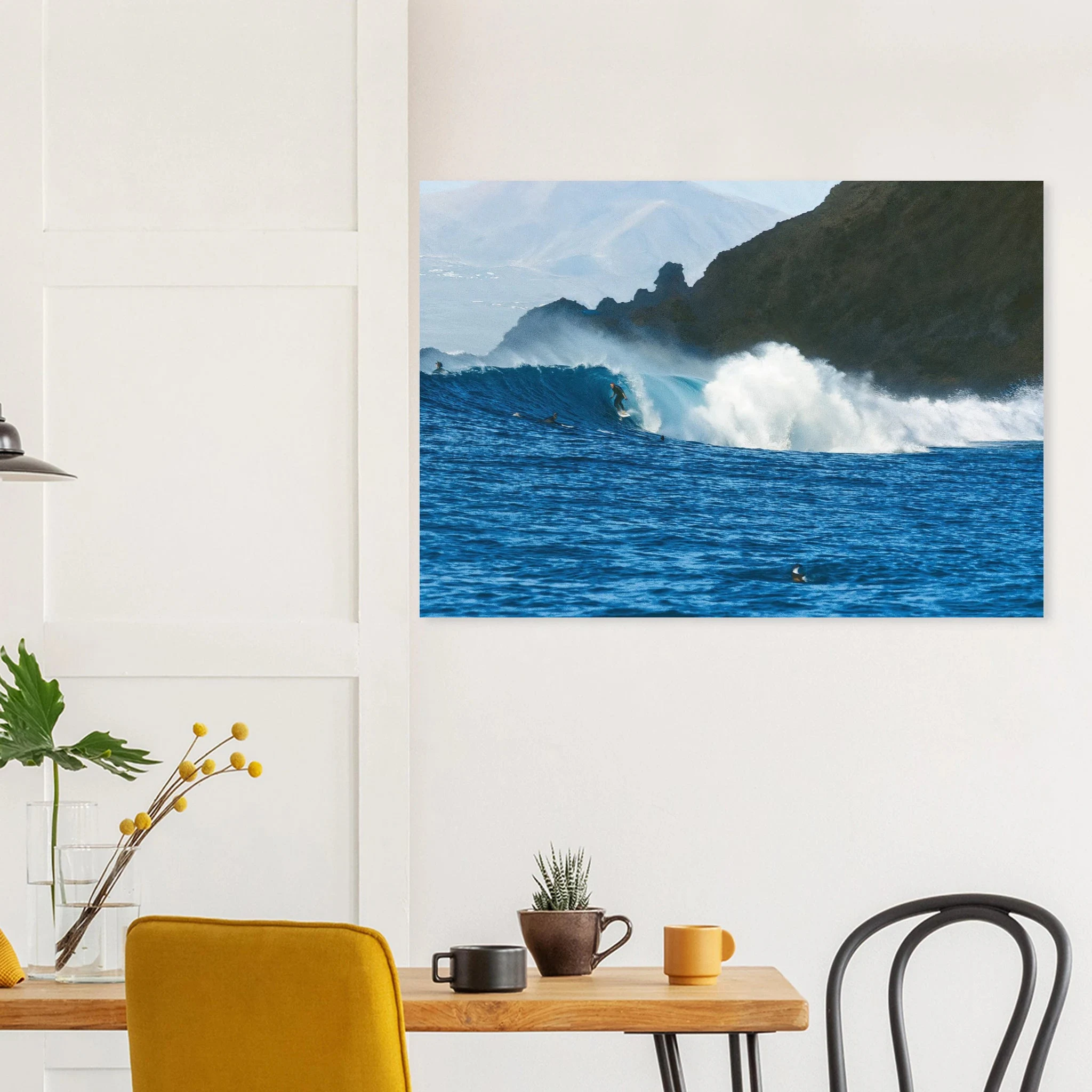 Fuerteventura, Spanien – Kanareninsel mit Vulkangestein-Reefbreaks im Norden und ganzjährig konstantem Atlantik-Swell. Kunstdruck auf Alu-Dibond.
