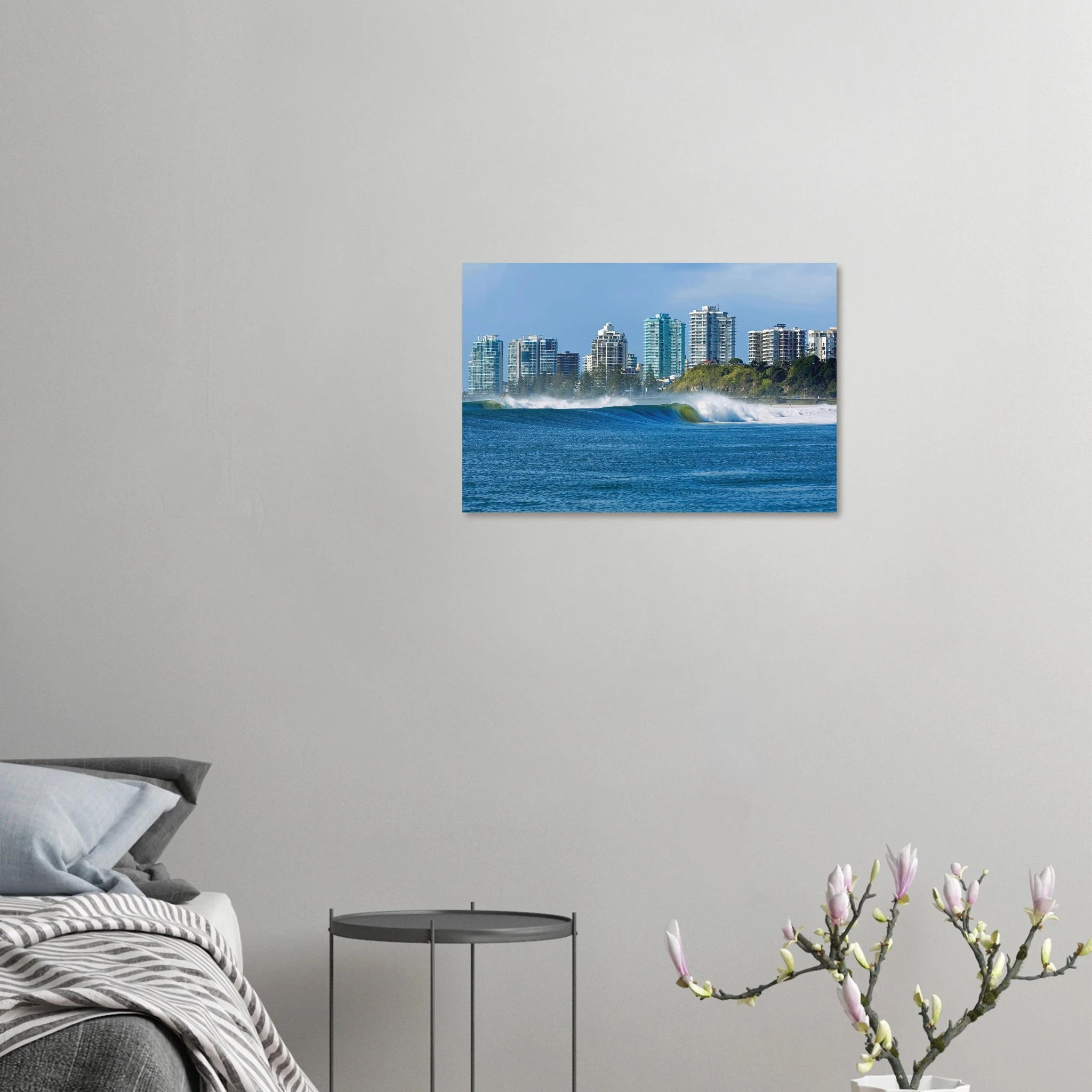 Gold Coast, Australien – Queensland-Küste mit Superbank Pointbreaks wie Snapper Rocks und Kirra. Kunstdruck auf Alu-Dibond.