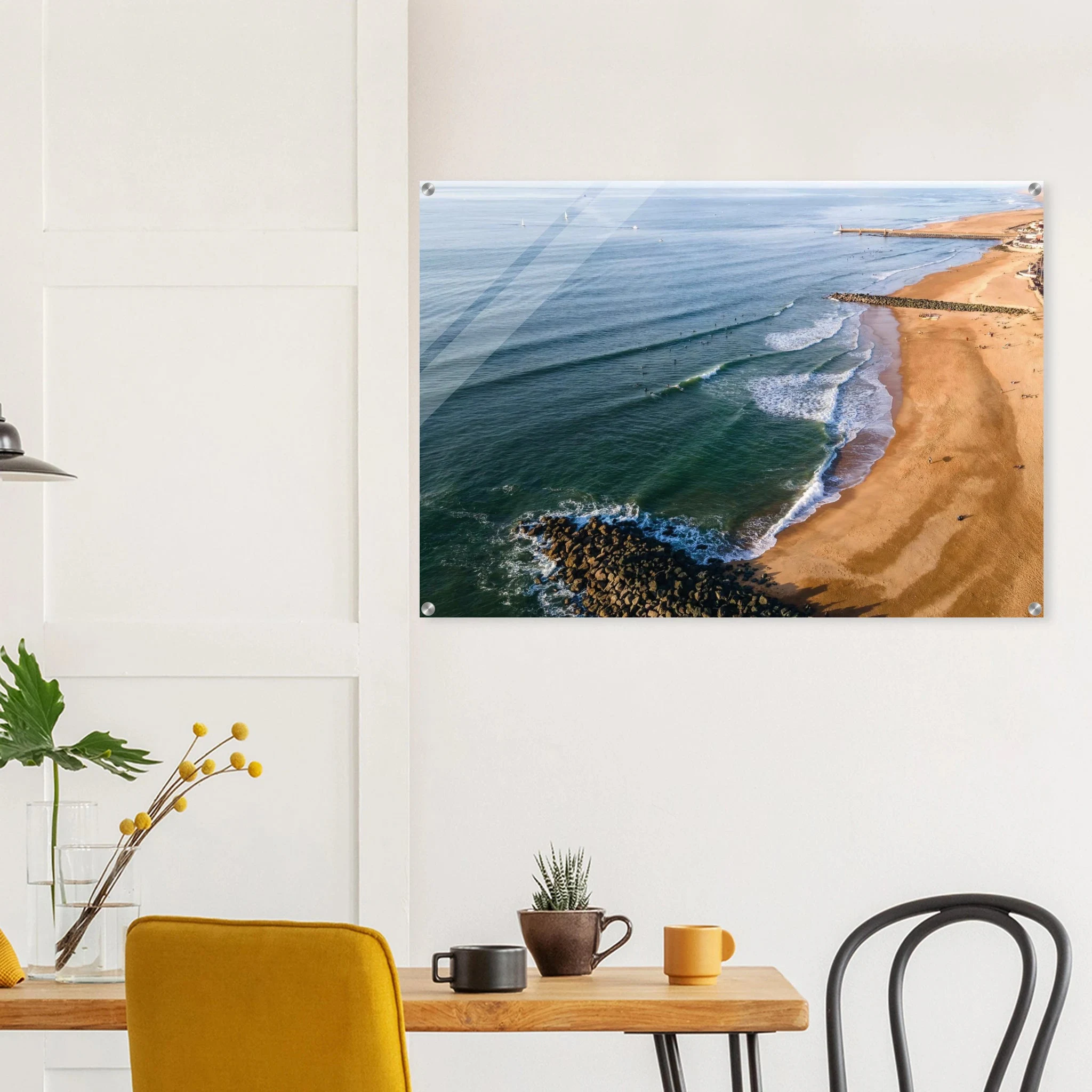 Capbreton, Frankreich – Hafenstadt an der französischen Atlantikküste mit Gouf-Canyon vor der Küste und kräftigen Beachbreaks. Kunstdruck auf Acrylglas.
