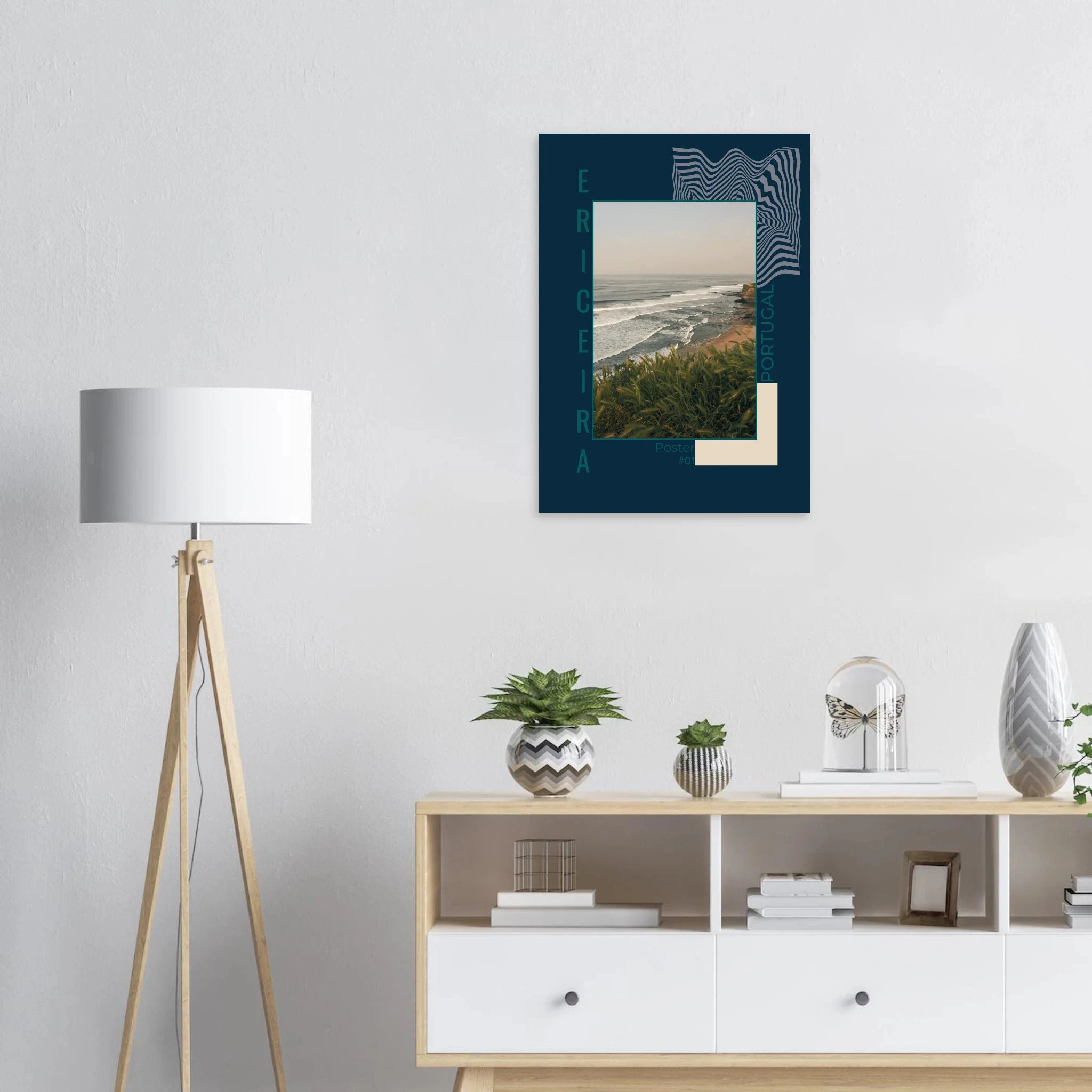 Ericeira, Portugal – World Surfing Reserve nördlich von Lissabon mit Reefbreaks wie Coxos und Ribeira d'Ilhas. Kunstdruck auf Alu-Dibond.