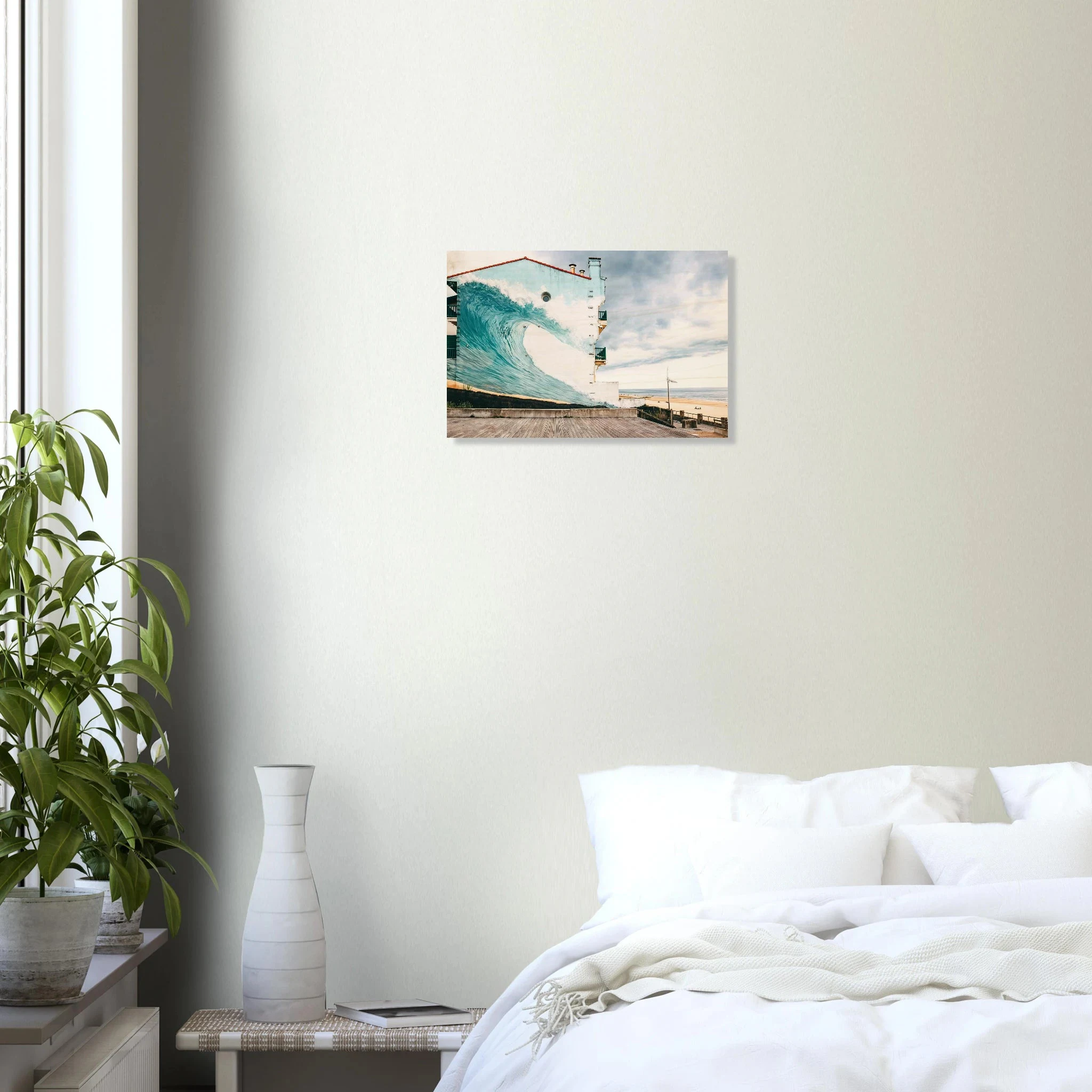 Hossegor, Frankreich – Beachbreak-Hotspot in den Landes, Austragungsort der WSL-Quiksilver-Pro-Wettkämpfe. Kunstdruck auf Holz.
