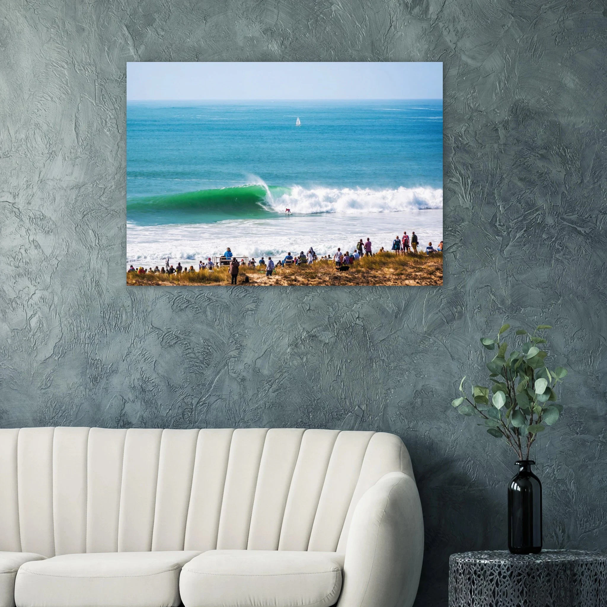 Peniche, Portugal – Halbinsel mit Supertubos-Beachbreak, Austragungsort der WSL Meo Rip Curl Pro Portugal. Poster.