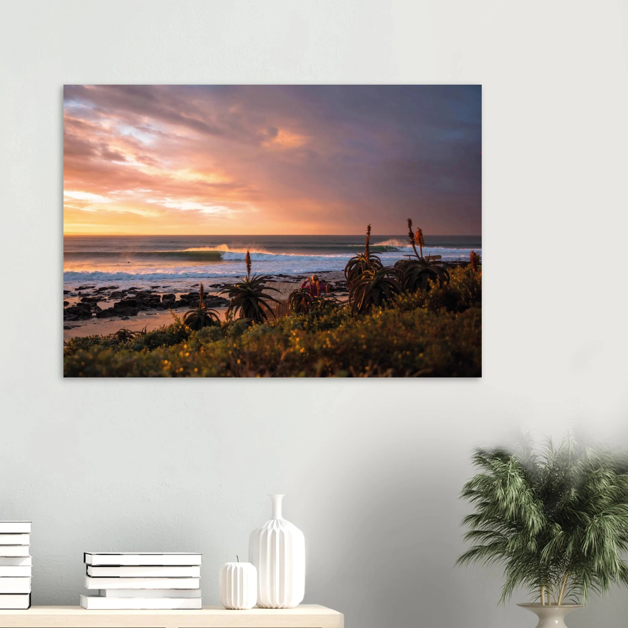Jeffreys Bay, Südafrika – Supertubes-Pointbreak am Indischen Ozean, Austragungsort der WSL Corona Open J-Bay. Kunstdruck auf Alu-Dibond.