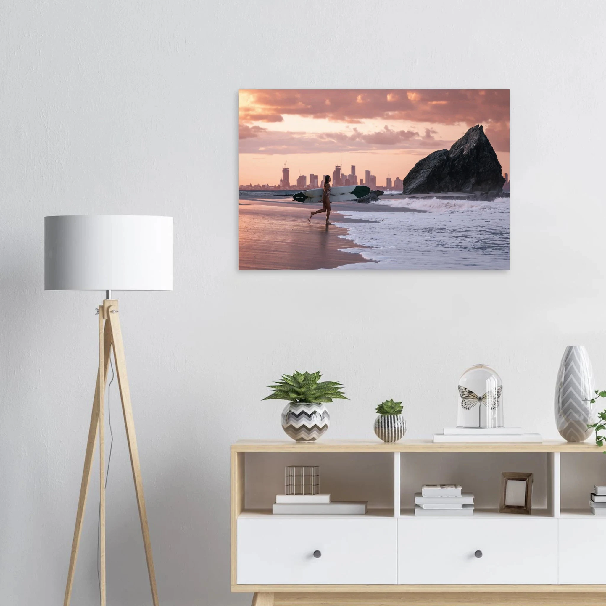 Gold Coast, Australien – Queensland-Küste mit Superbank Pointbreaks wie Snapper Rocks und Kirra. Kunstdruck auf Alu-Dibond.