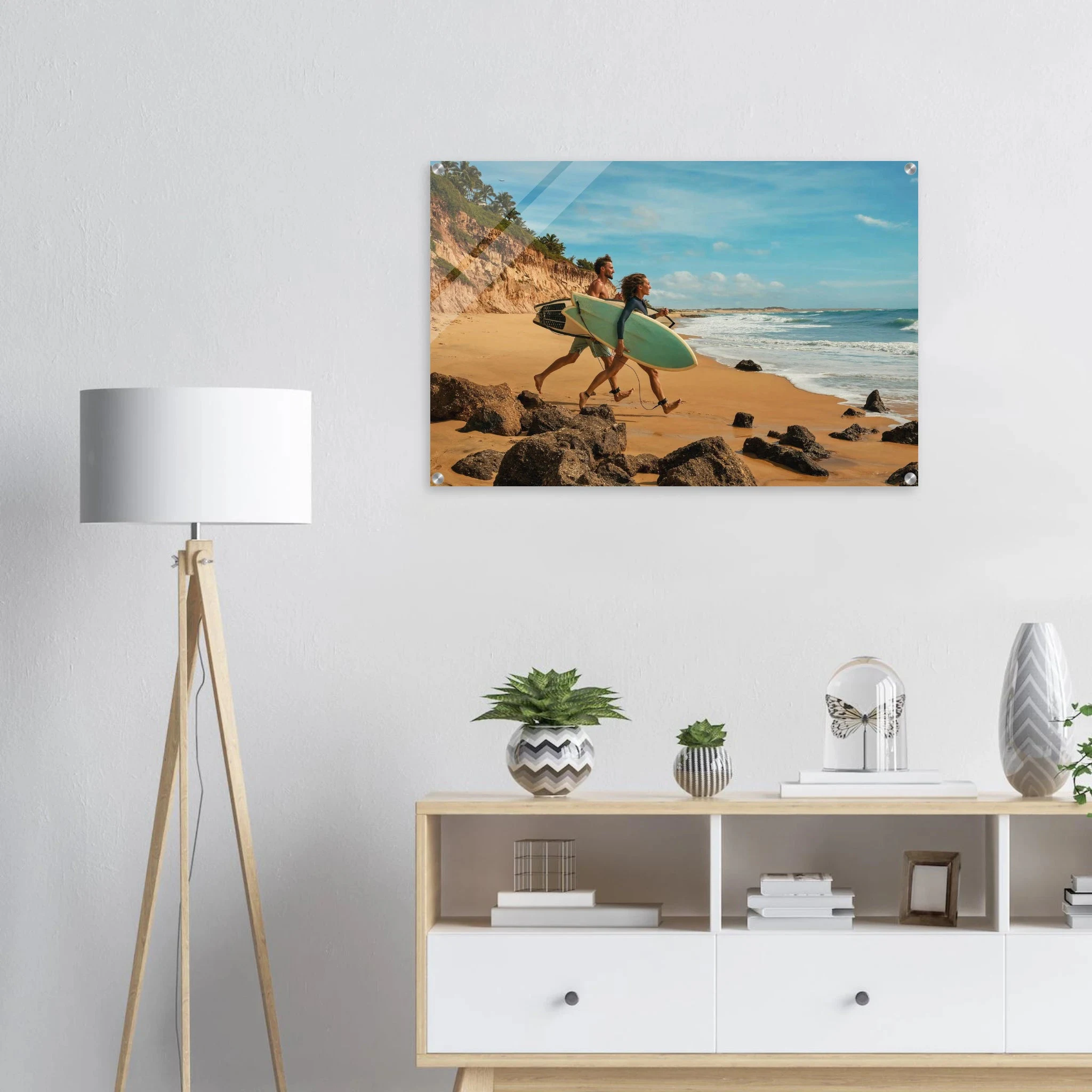 Florianópolis, Brasilien – Insel in Santa Catarina mit über 40 Stränden und Heimspot brasilianischer Pro-Surfer. Kunstdruck auf Acrylglas.