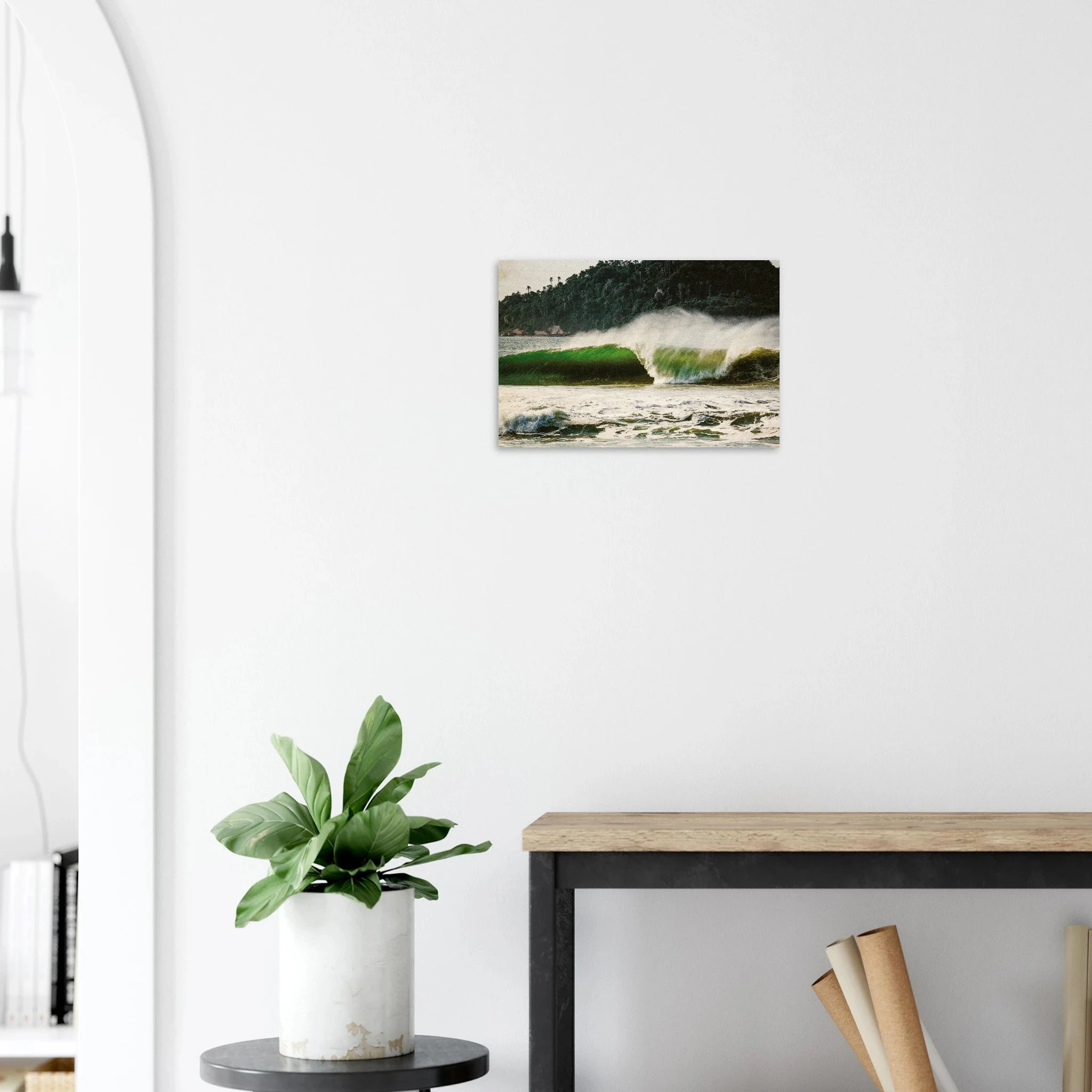 Florianópolis, Brasilien – Insel in Santa Catarina mit über 40 Stränden und Heimspot brasilianischer Pro-Surfer. Kunstdruck auf Holz.