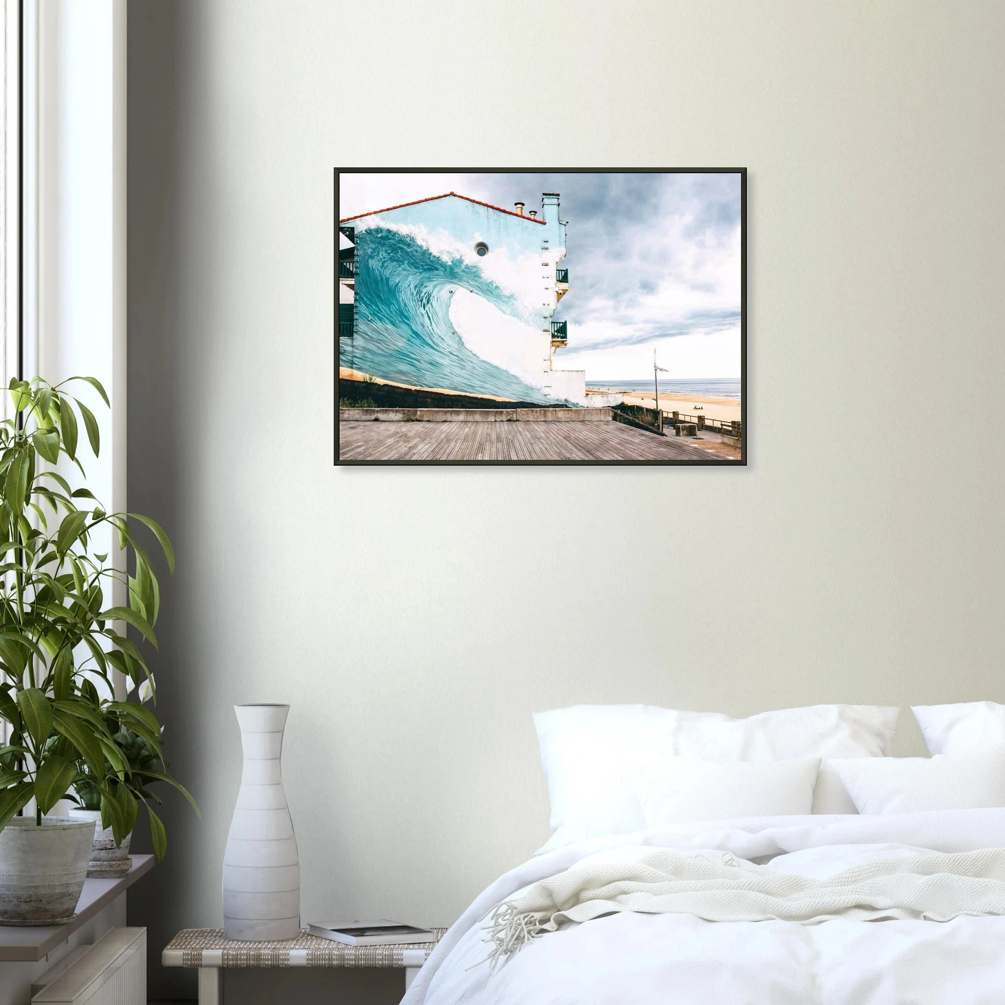 Hossegor, Frankreich – Beachbreak-Hotspot in den Landes, Austragungsort der WSL-Quiksilver-Pro-Wettkämpfe. Poster im Metallrahmen.