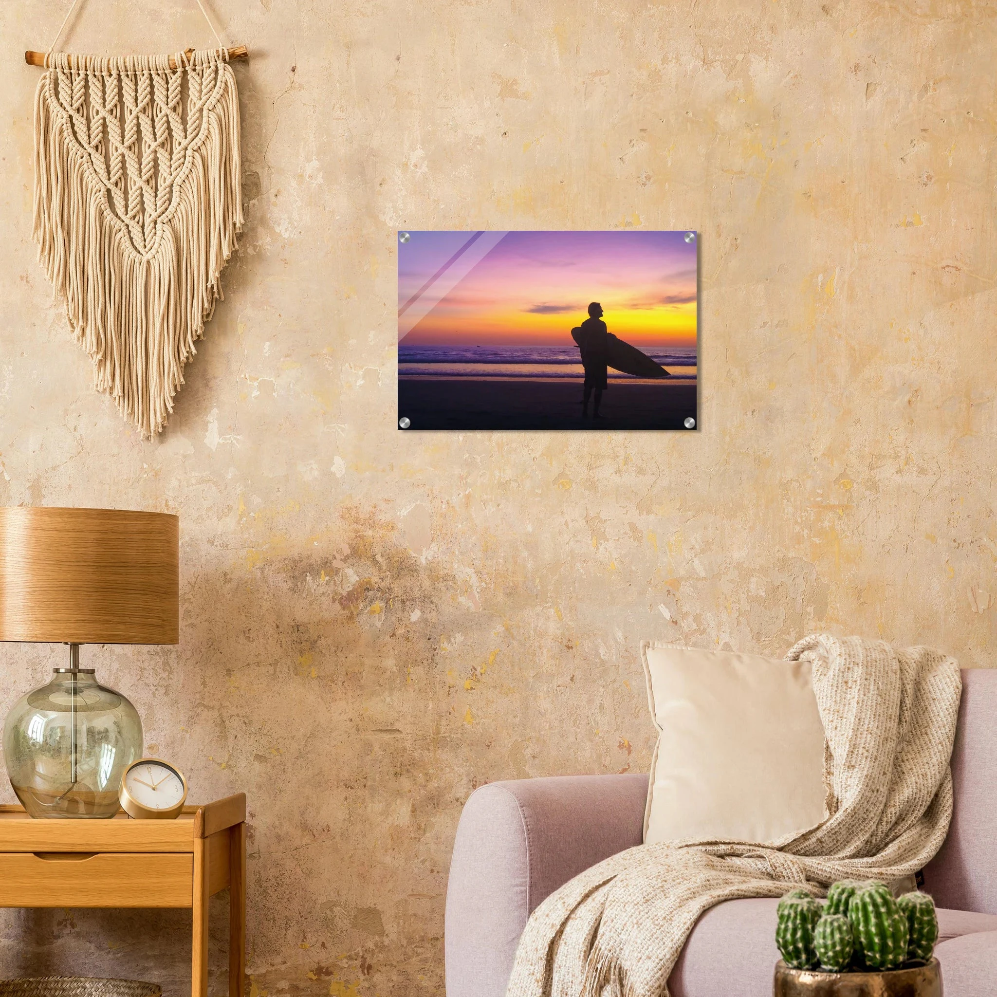 Montañita, Ecuador – Pazifik-Surferdorf an der Ruta del Sol mit rechtem Pointbreak und Backpacker-Szene. Kunstdruck auf Acrylglas.