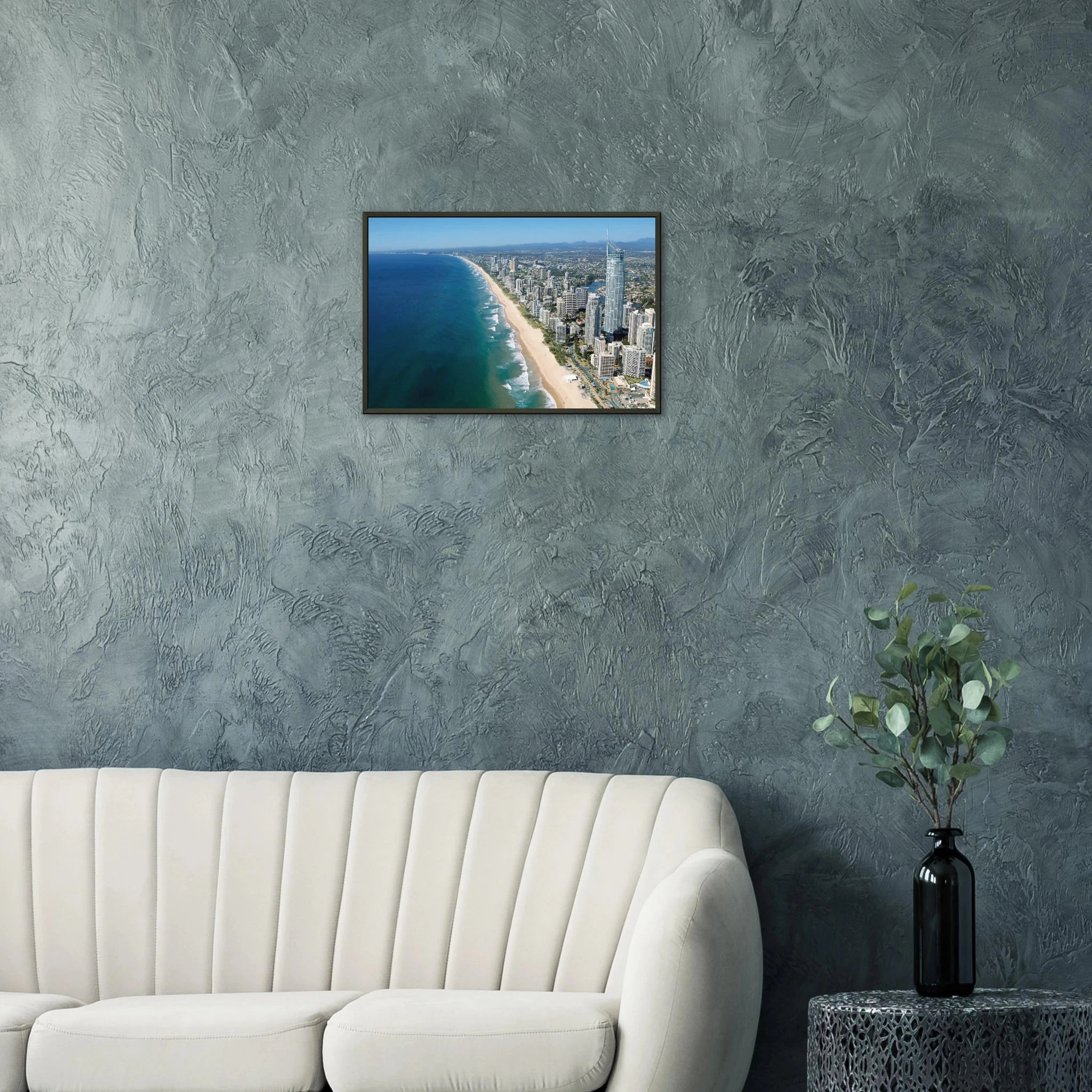 Gold Coast, Australien – Queensland-Küste mit Superbank Pointbreaks wie Snapper Rocks und Kirra. Poster im Metallrahmen.