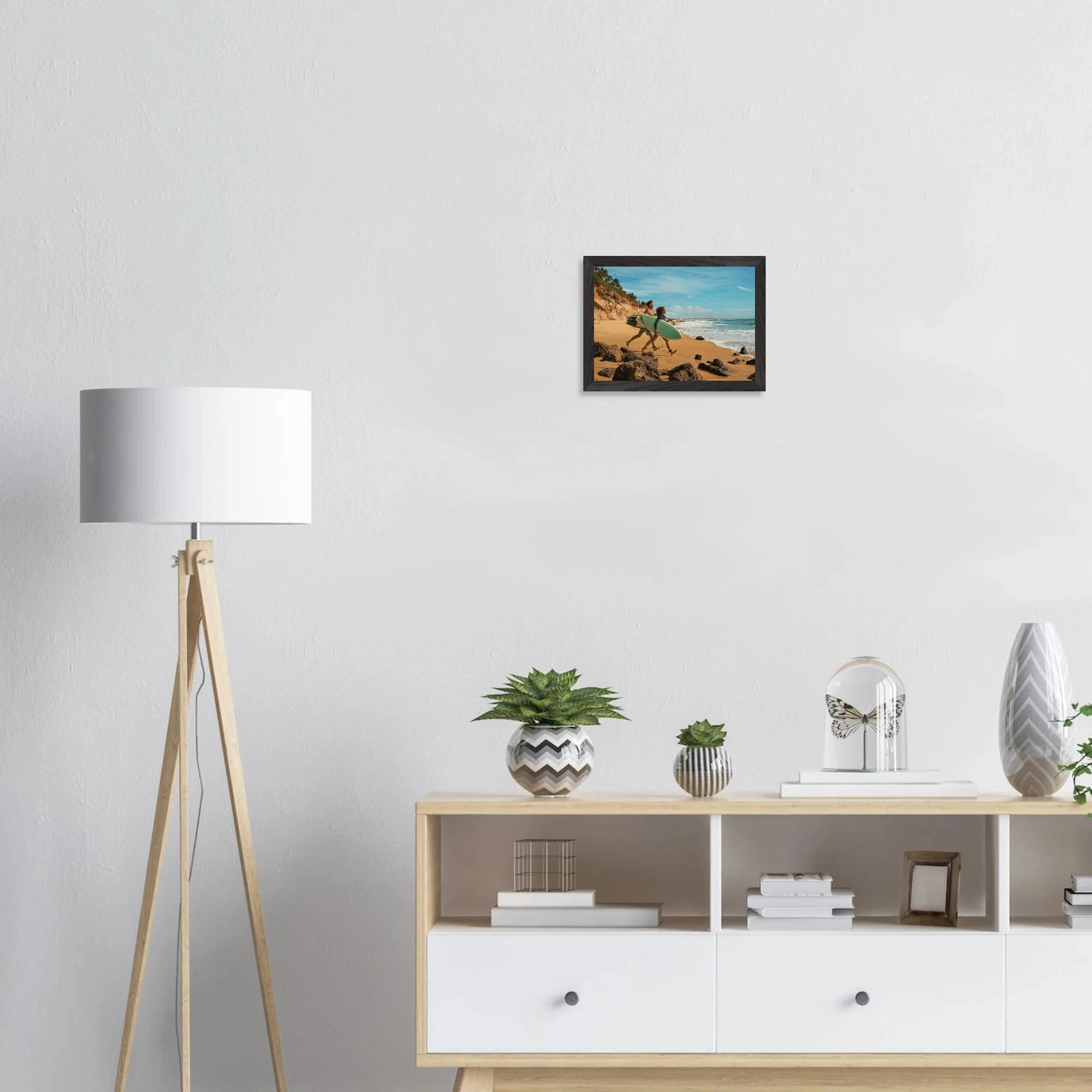 Florianópolis, Brasilien – Insel in Santa Catarina mit über 40 Stränden und Heimspot brasilianischer Pro-Surfer. Poster im Galerie-Holzrahmen.