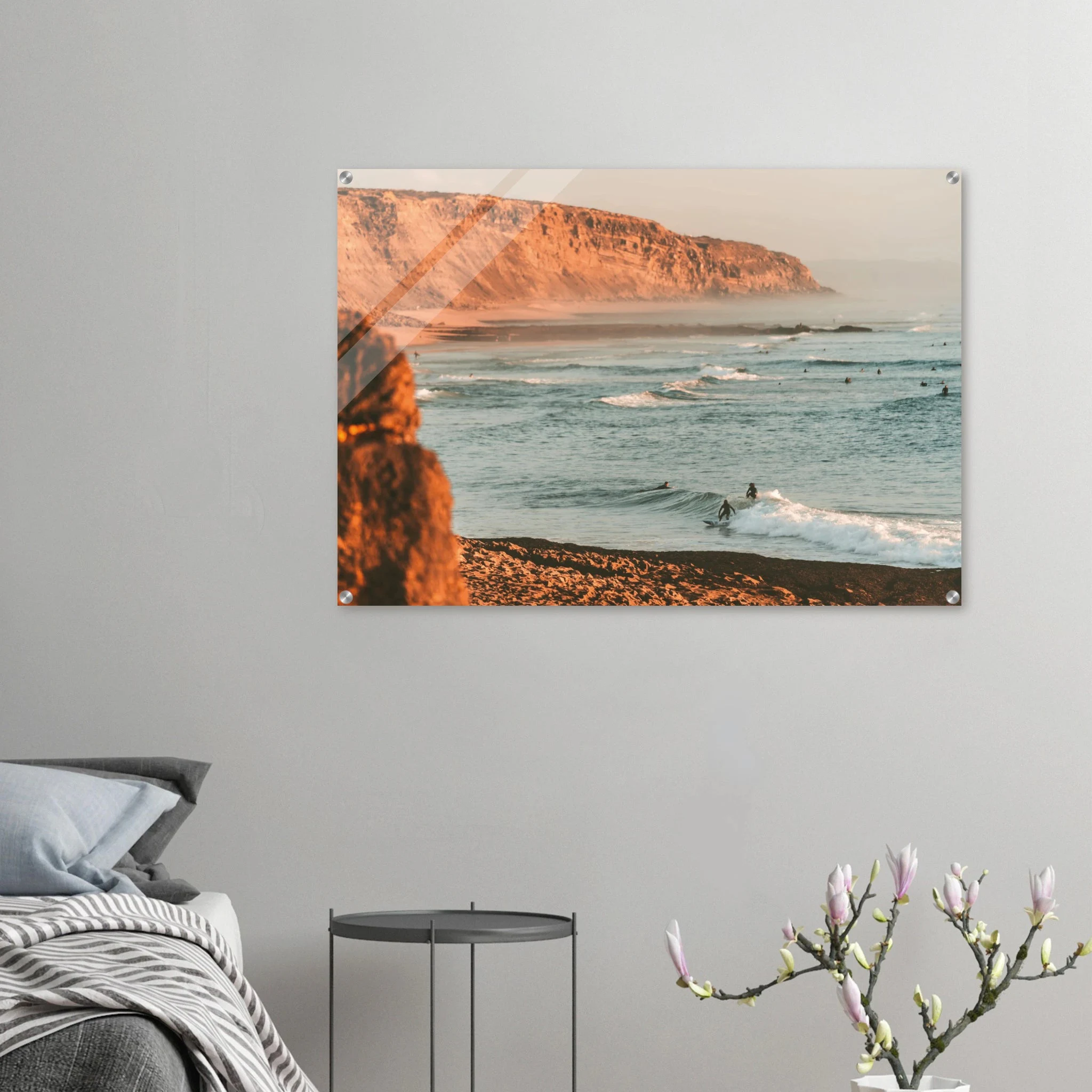 Ericeira, Portugal – World Surfing Reserve nördlich von Lissabon mit Reefbreaks wie Coxos und Ribeira d'Ilhas. Kunstdruck auf Acrylglas.