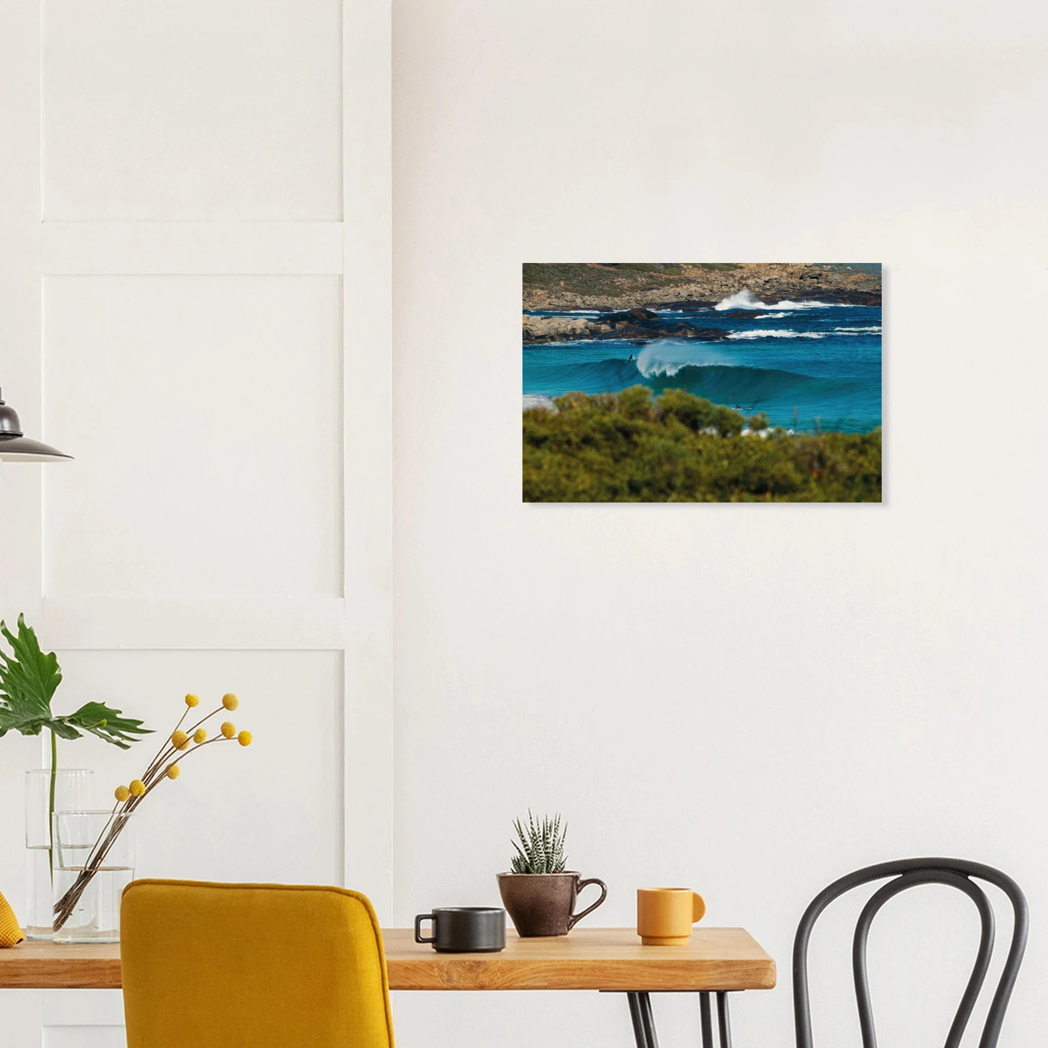 Margaret River, Australien – Westaustralische Region mit kräftigen Reefbreaks und mehreren Hai-relevanten Spots. Kunstdruck auf Holz.