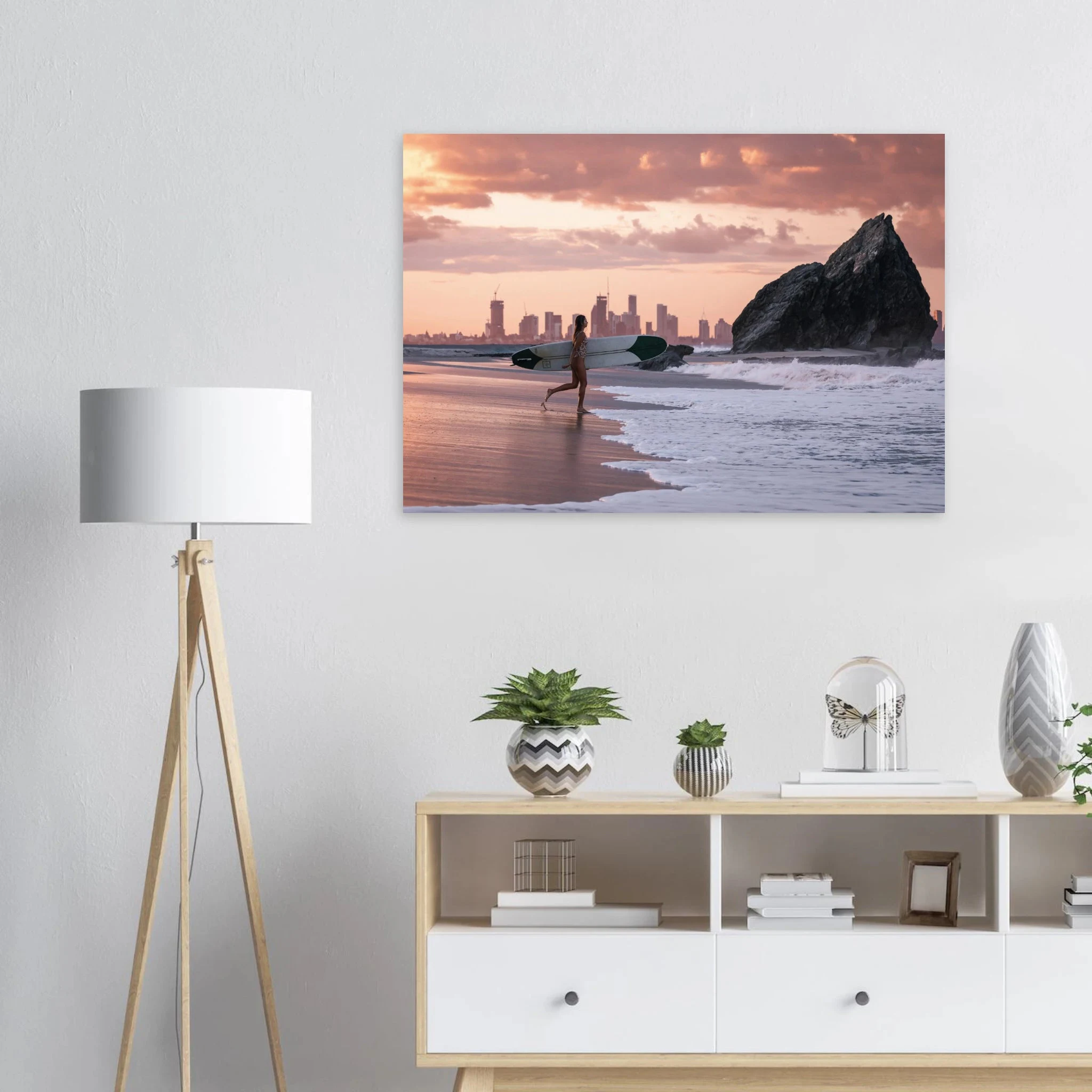 Gold Coast, Australien – Queensland-Küste mit Superbank Pointbreaks wie Snapper Rocks und Kirra. Kunstdruck auf Alu-Dibond.