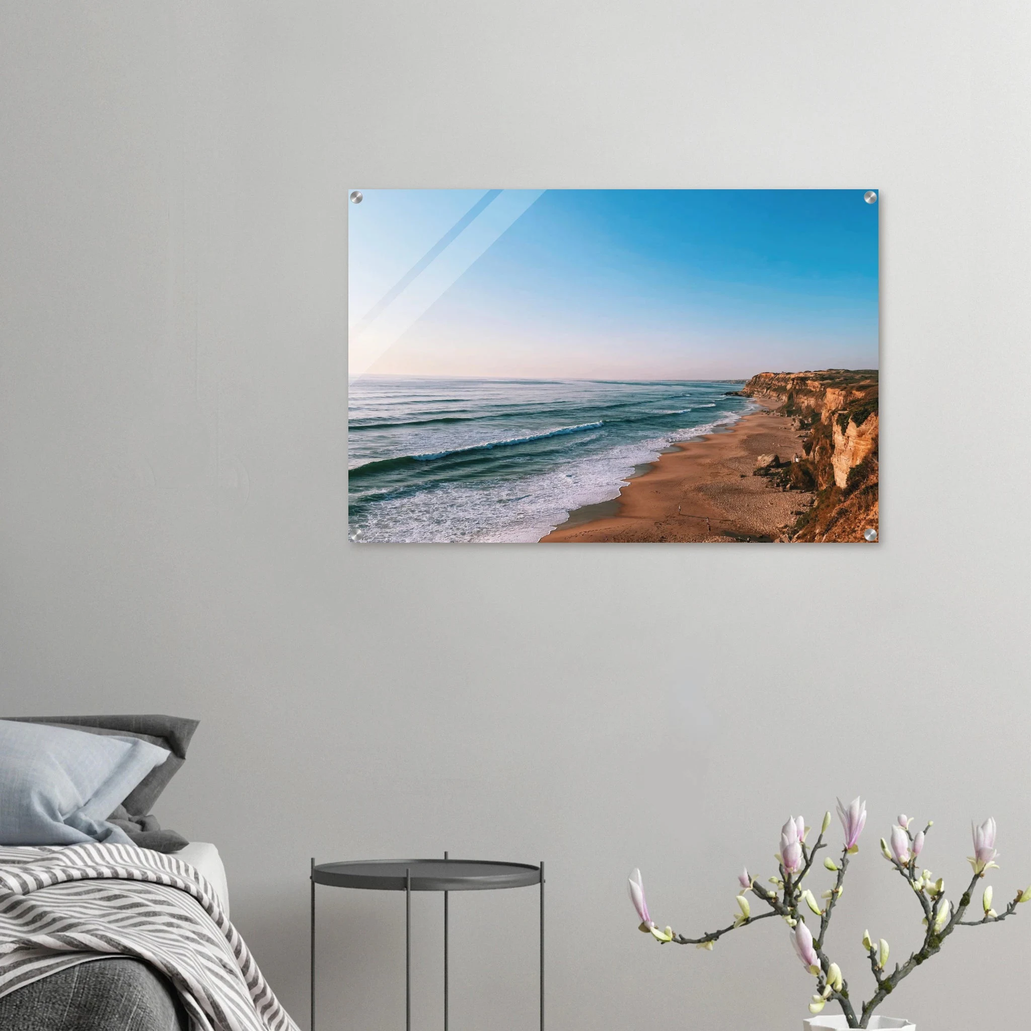 Santa Cruz, Spanien – Kanarische Hauptstadt Teneriffas mit Reefbreaks an der Nordküste wie El Confital. Kunstdruck auf Acrylglas.