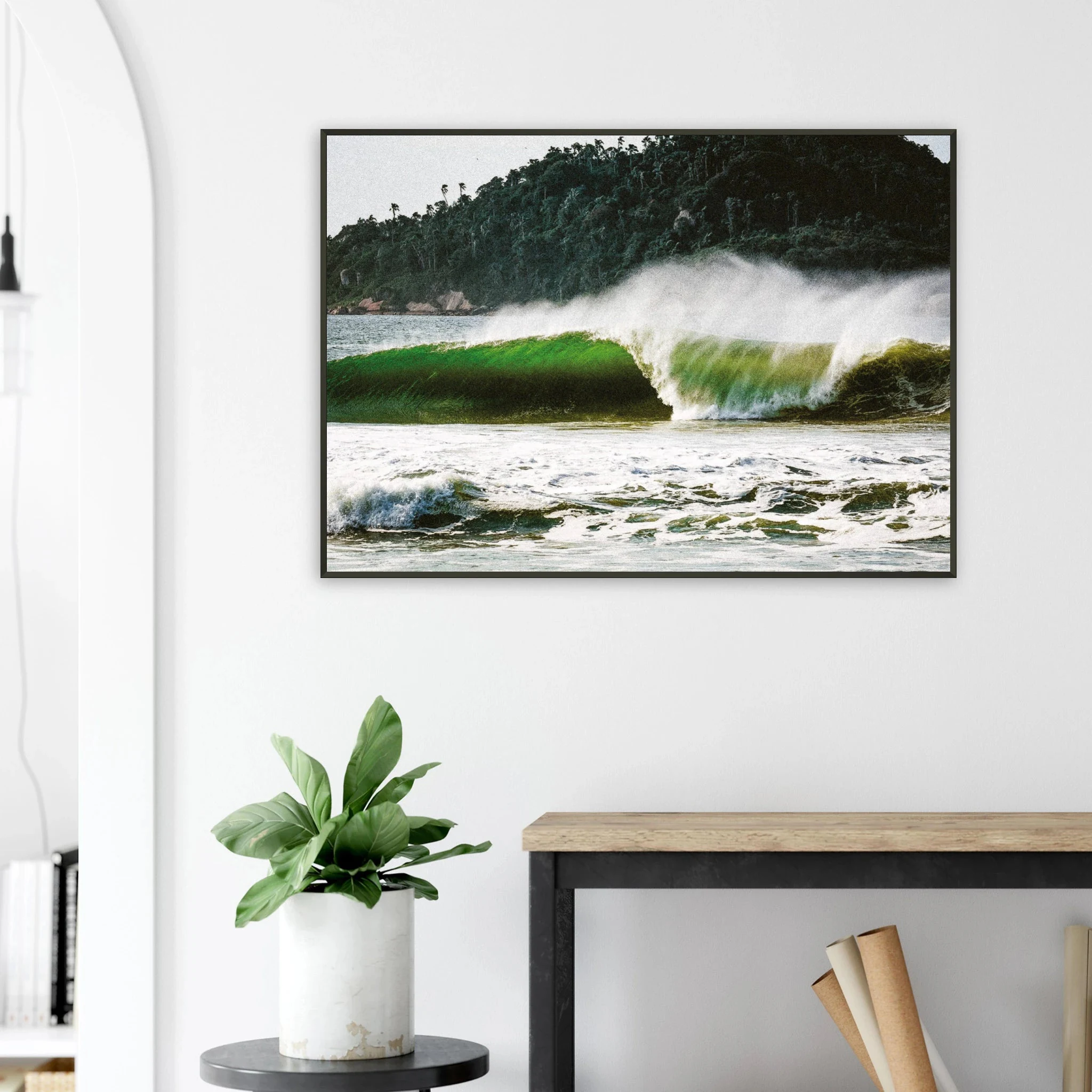 Florianópolis, Brasilien – Insel in Santa Catarina mit über 40 Stränden und Heimspot brasilianischer Pro-Surfer. Poster im Metallrahmen.