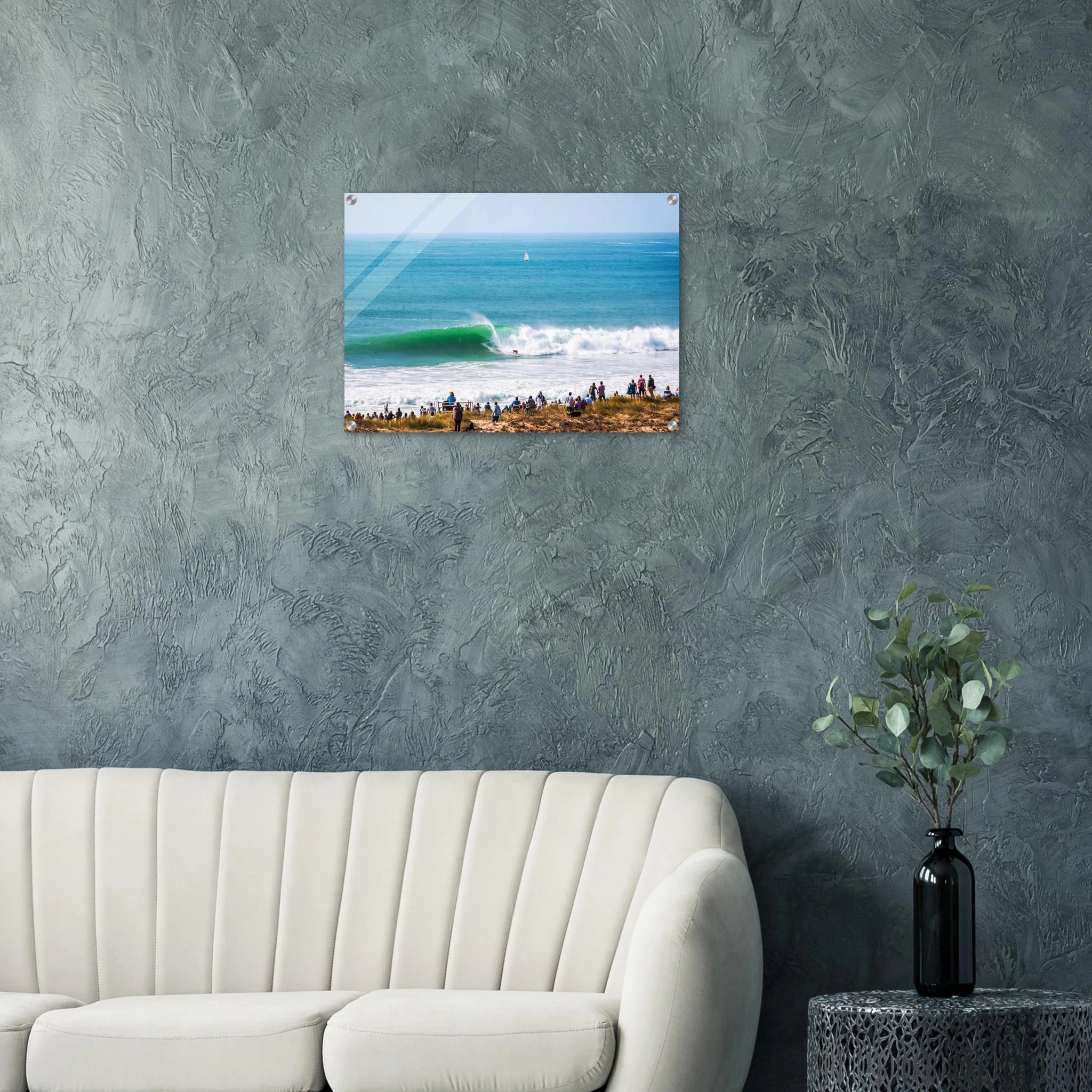 Peniche, Portugal – Halbinsel mit Supertubos-Beachbreak, Austragungsort der WSL Meo Rip Curl Pro Portugal. Kunstdruck auf Acrylglas.