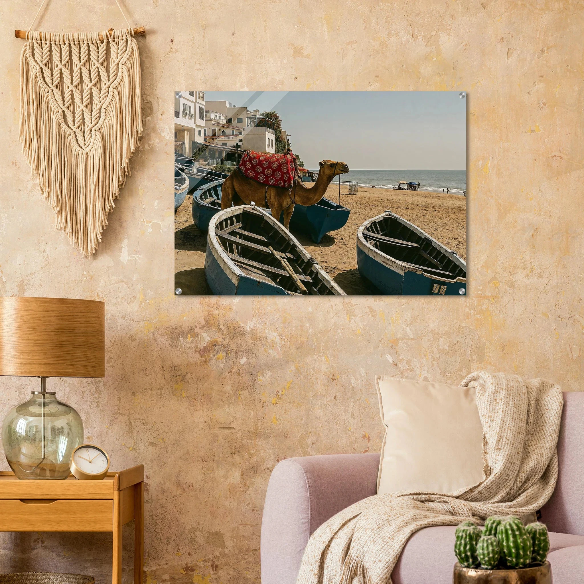 Taghazout, Marokko – Marokkanisches Surferdorf nördlich von Agadir mit Pointbreaks wie Anchor Point und Killer Point. Kunstdruck auf Acrylglas.