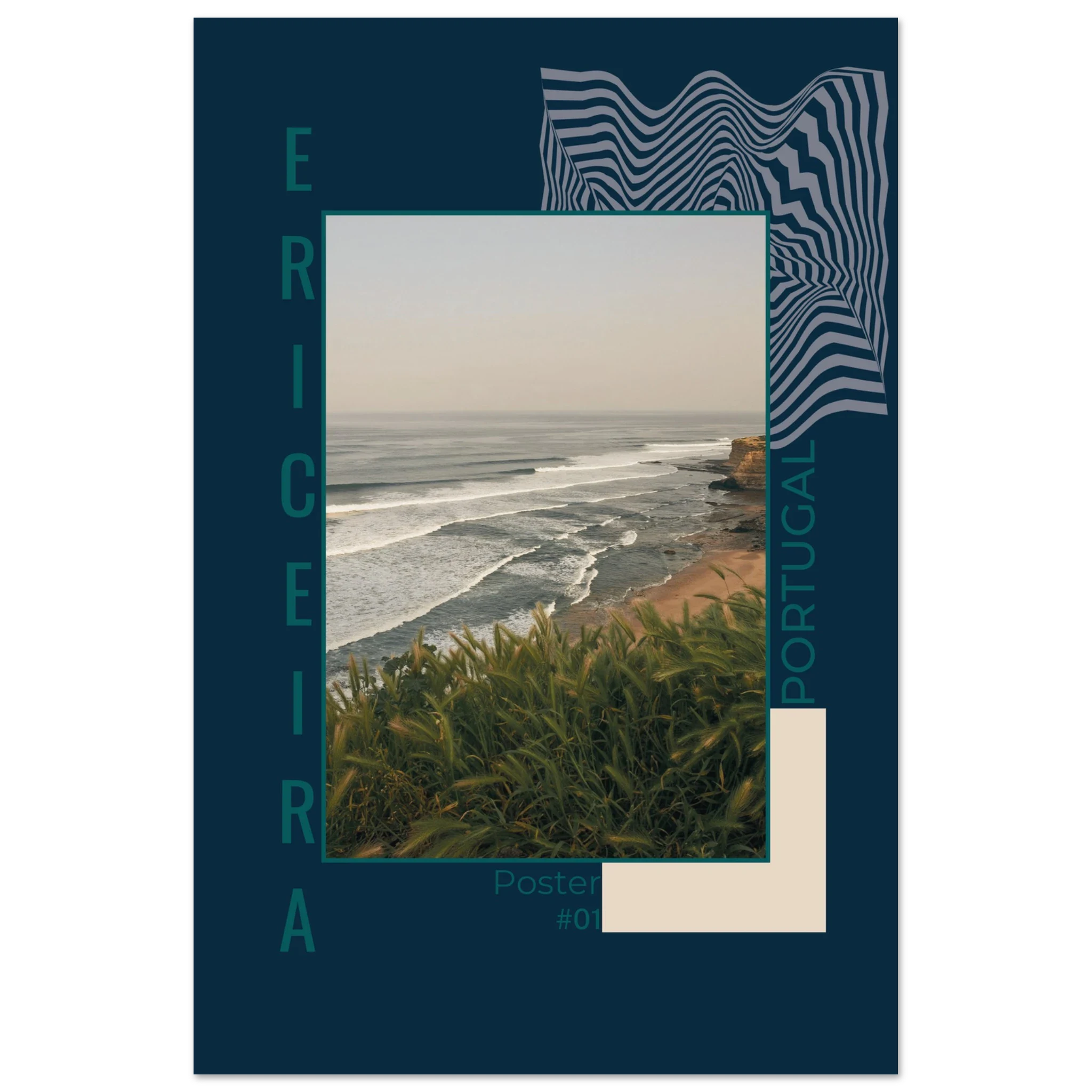 Ericeira, Portugal – World Surfing Reserve nördlich von Lissabon mit Reefbreaks wie Coxos und Ribeira d'Ilhas. Kunstdruck auf Alu-Dibond.