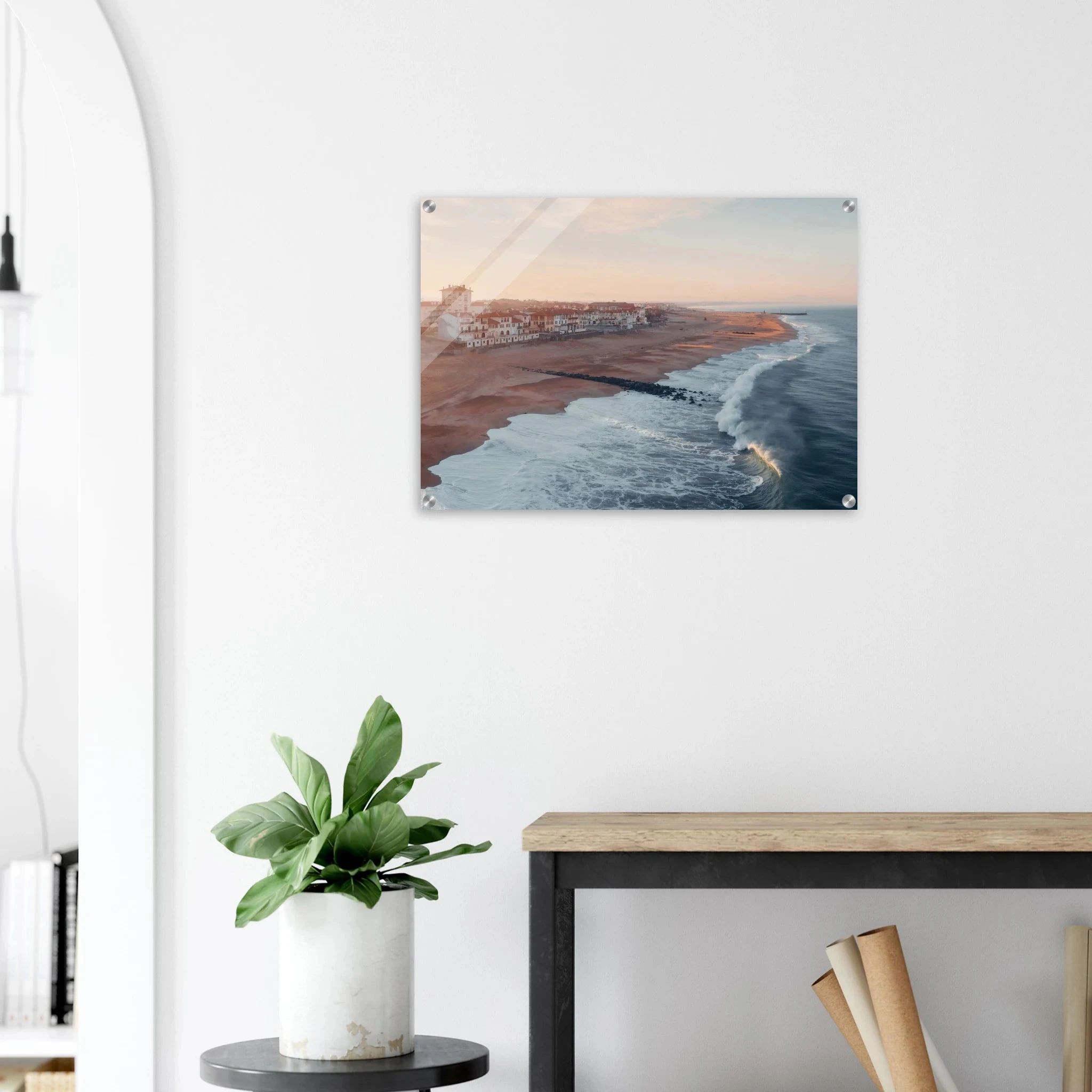 Hossegor, Frankreich – Beachbreak-Hotspot in den Landes, Austragungsort der WSL-Quiksilver-Pro-Wettkämpfe. Kunstdruck auf Acrylglas.
