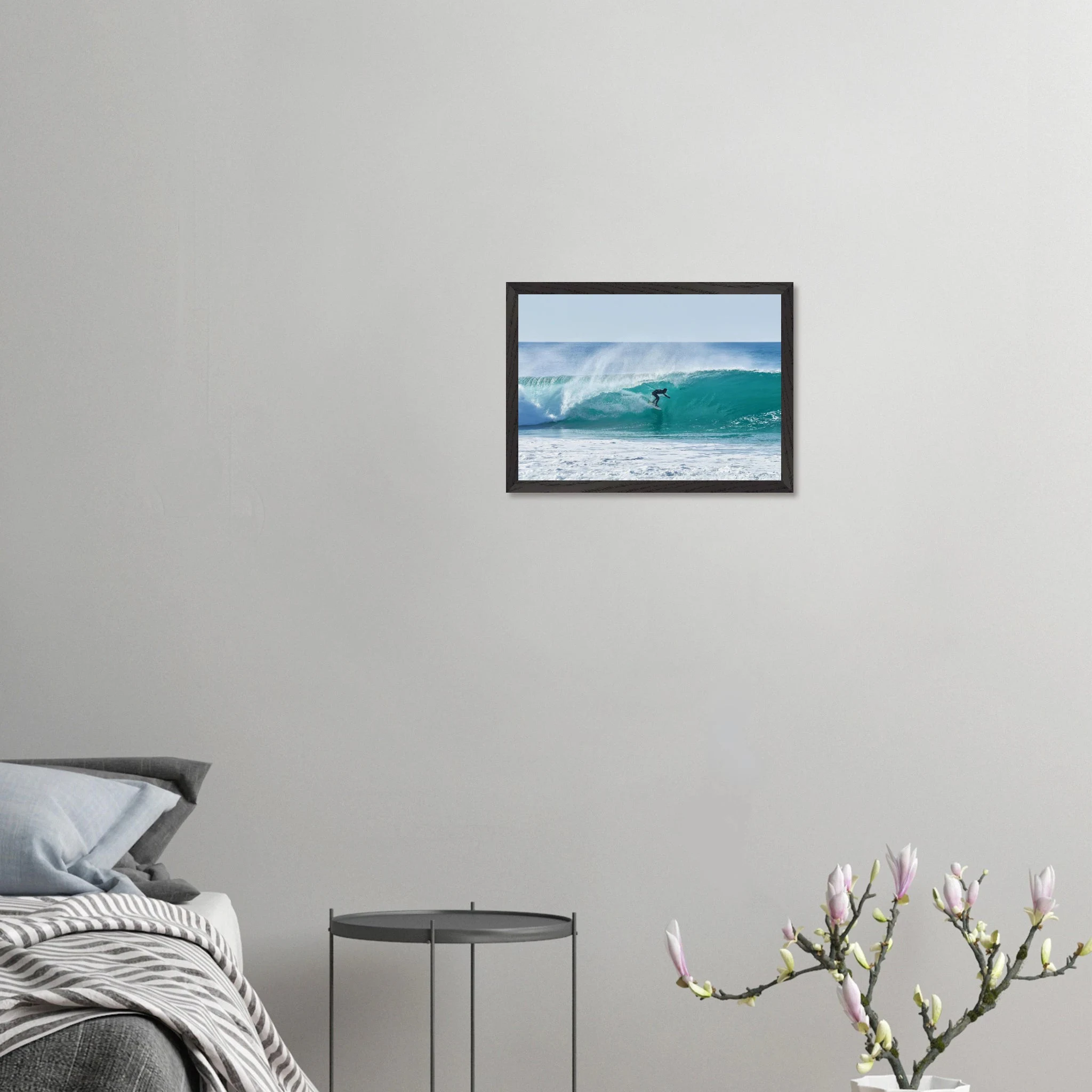 Siargao, Philippinen – Tropische Insel mit rechtem Reefbreak Cloud 9, Austragungsort der Siargao Cup. Poster im Galerie-Holzrahmen.