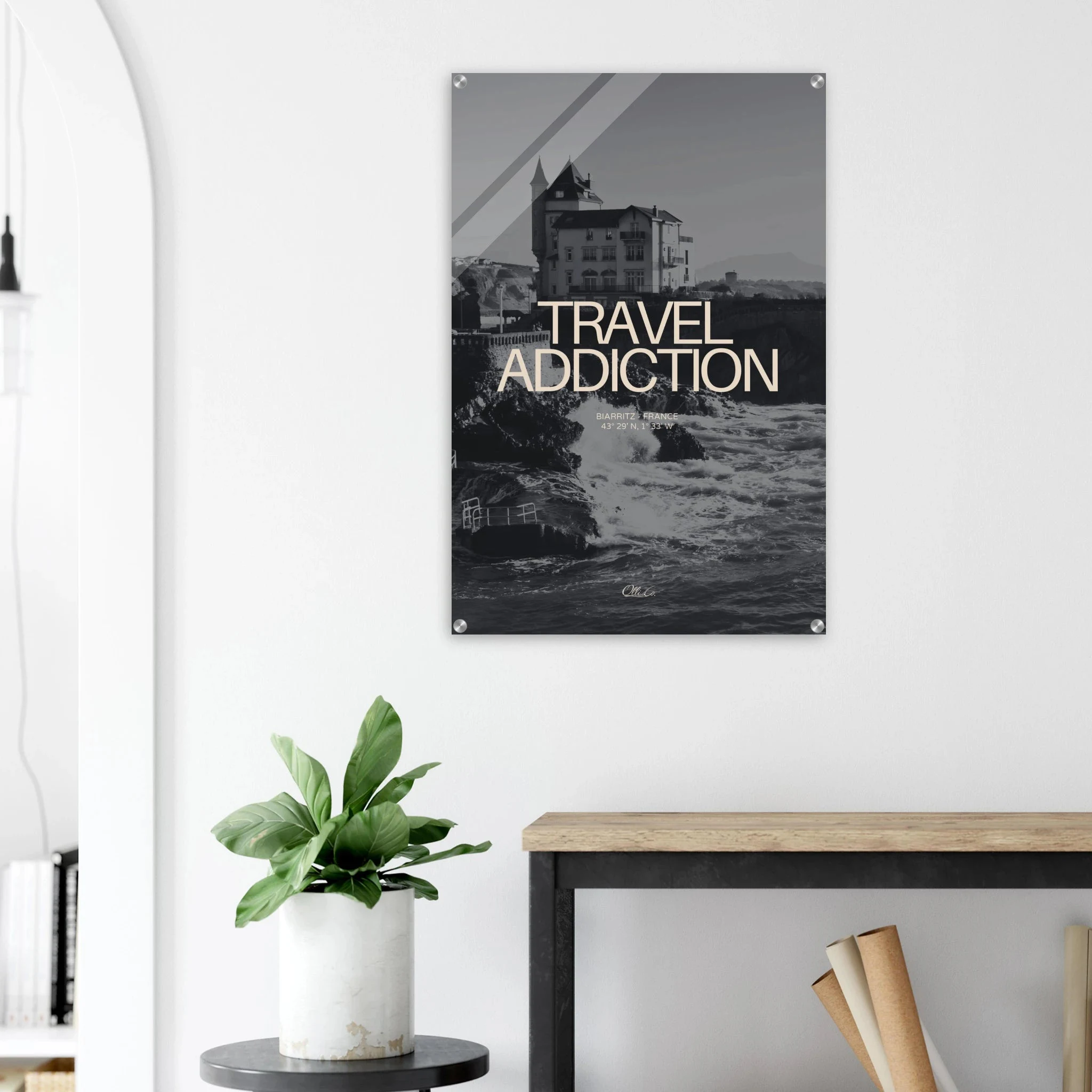 Biarritz, Frankreich – Mondäner Surfort am baskischen Atlantik, Wiege des europäischen Wellenreitens seit den 1950er-Jahren. Kunstdruck auf Acrylglas.