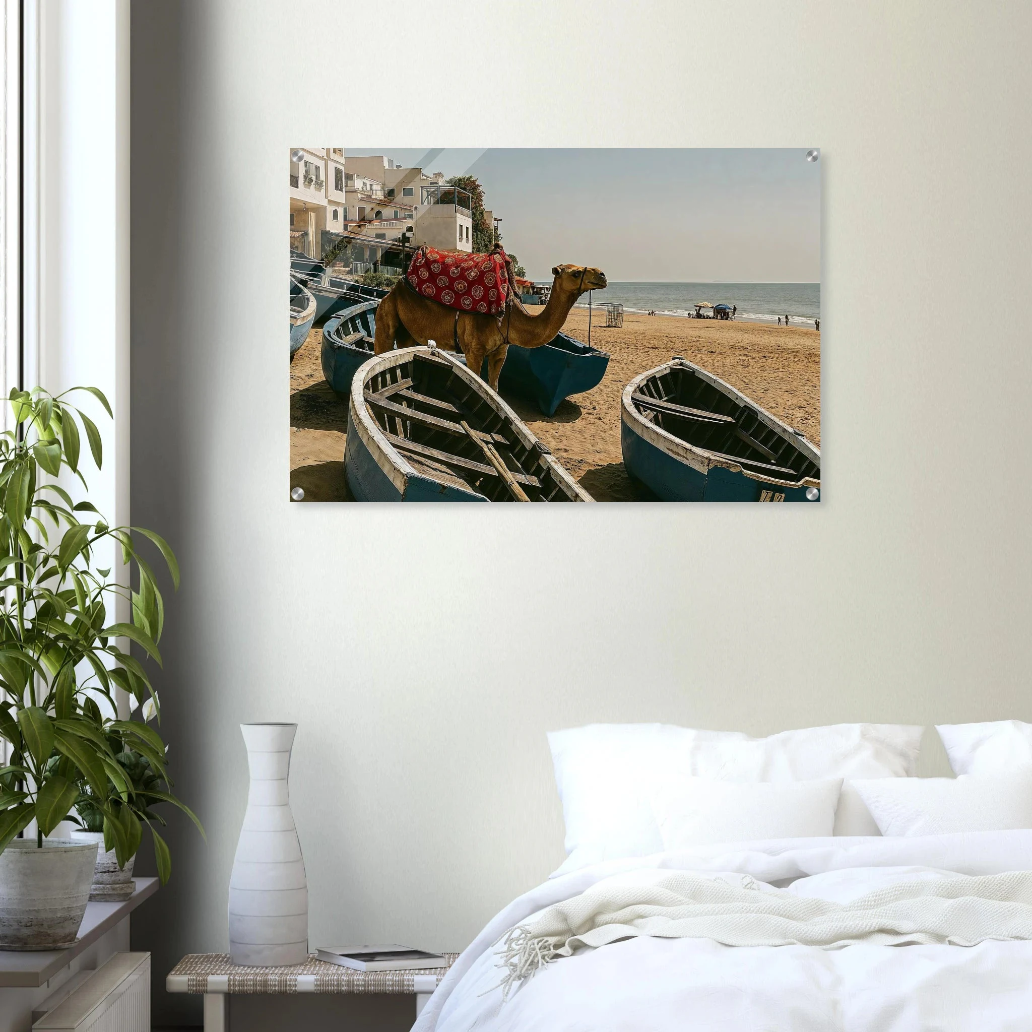 Taghazout, Marokko – Marokkanisches Surferdorf nördlich von Agadir mit Pointbreaks wie Anchor Point und Killer Point. Kunstdruck auf Acrylglas.