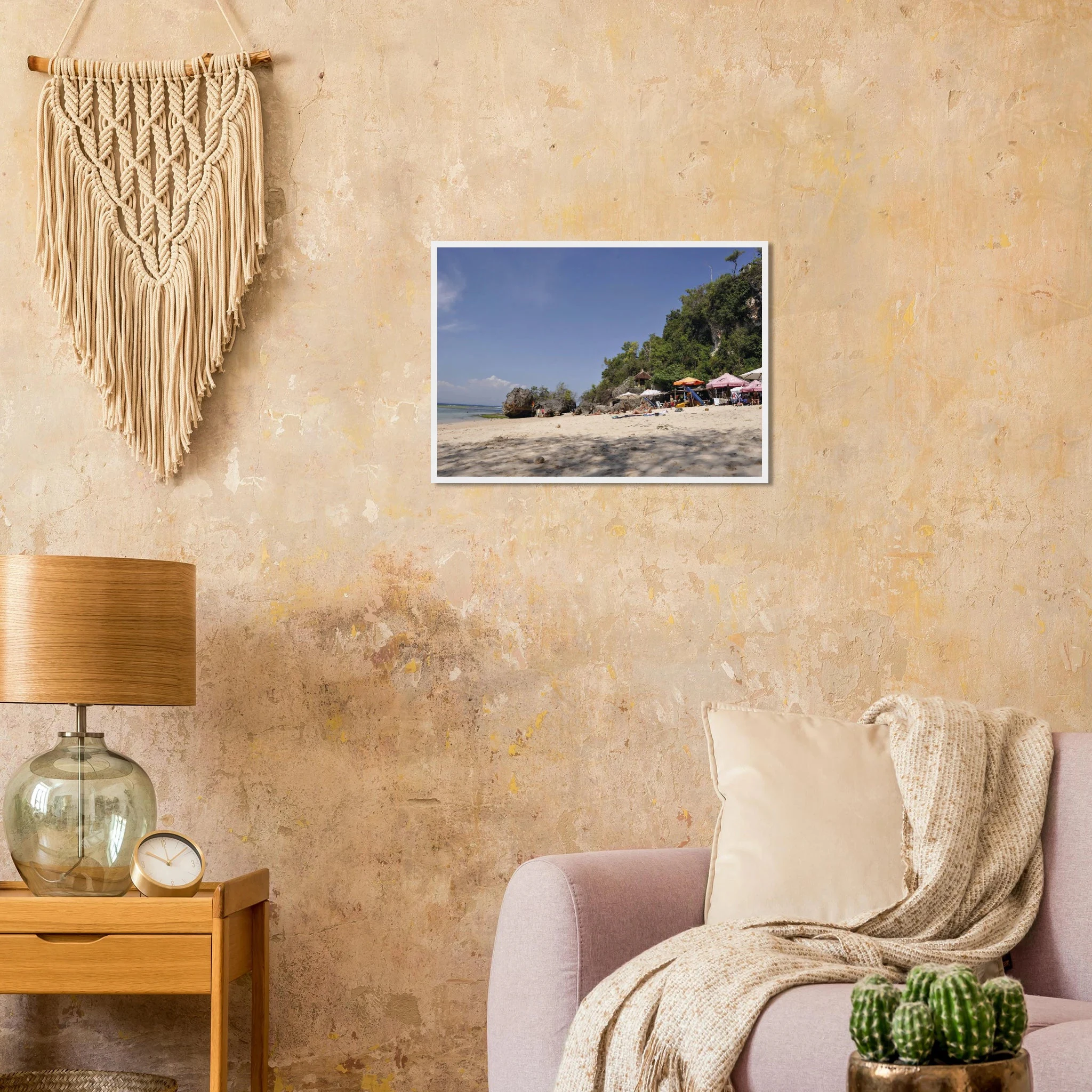 Padang Padang, Bali (Indonesien) – Linker Reefbreak auf der Bukit-Halbinsel, bekannt als balinesisches Pipeline-Pendant. Poster im Holzrahmen.