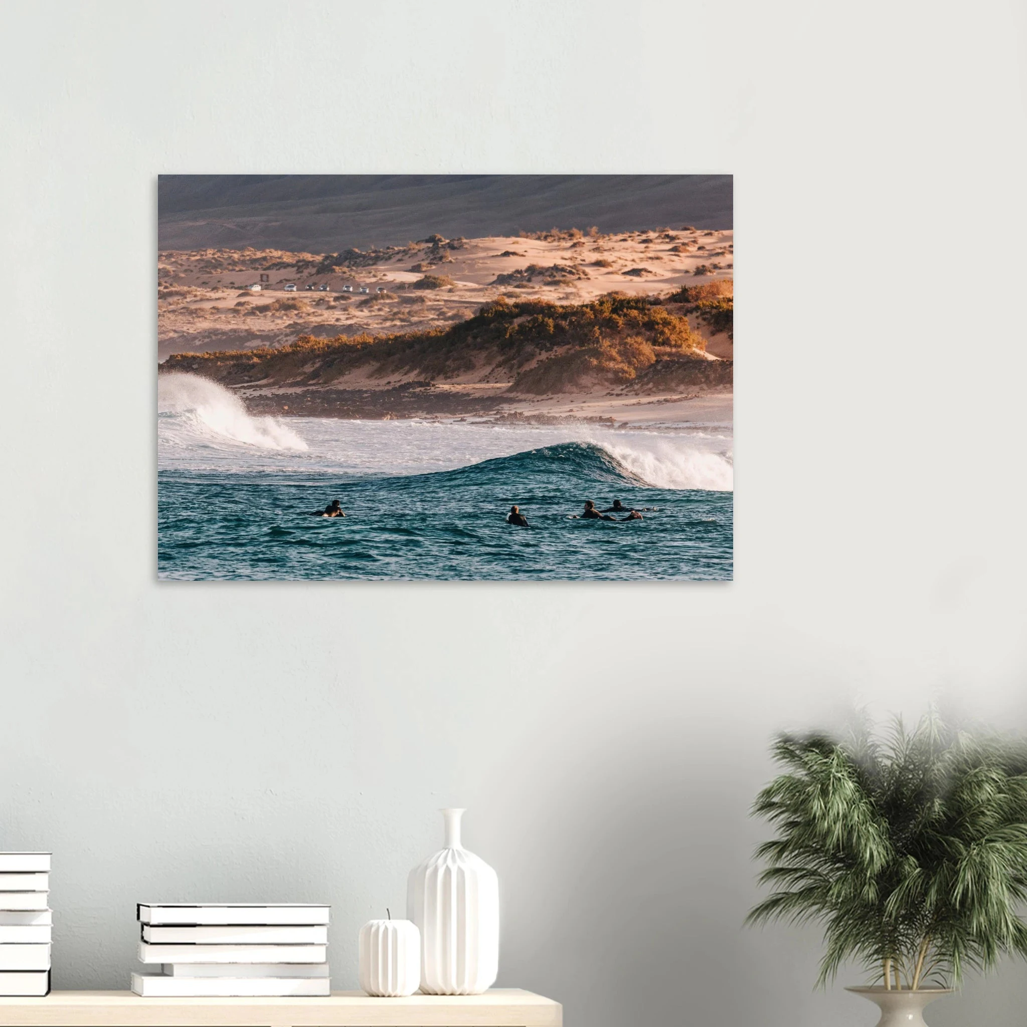 Fuerteventura, Spanien – Kanareninsel mit Vulkangestein-Reefbreaks im Norden und ganzjährig konstantem Atlantik-Swell. Poster.