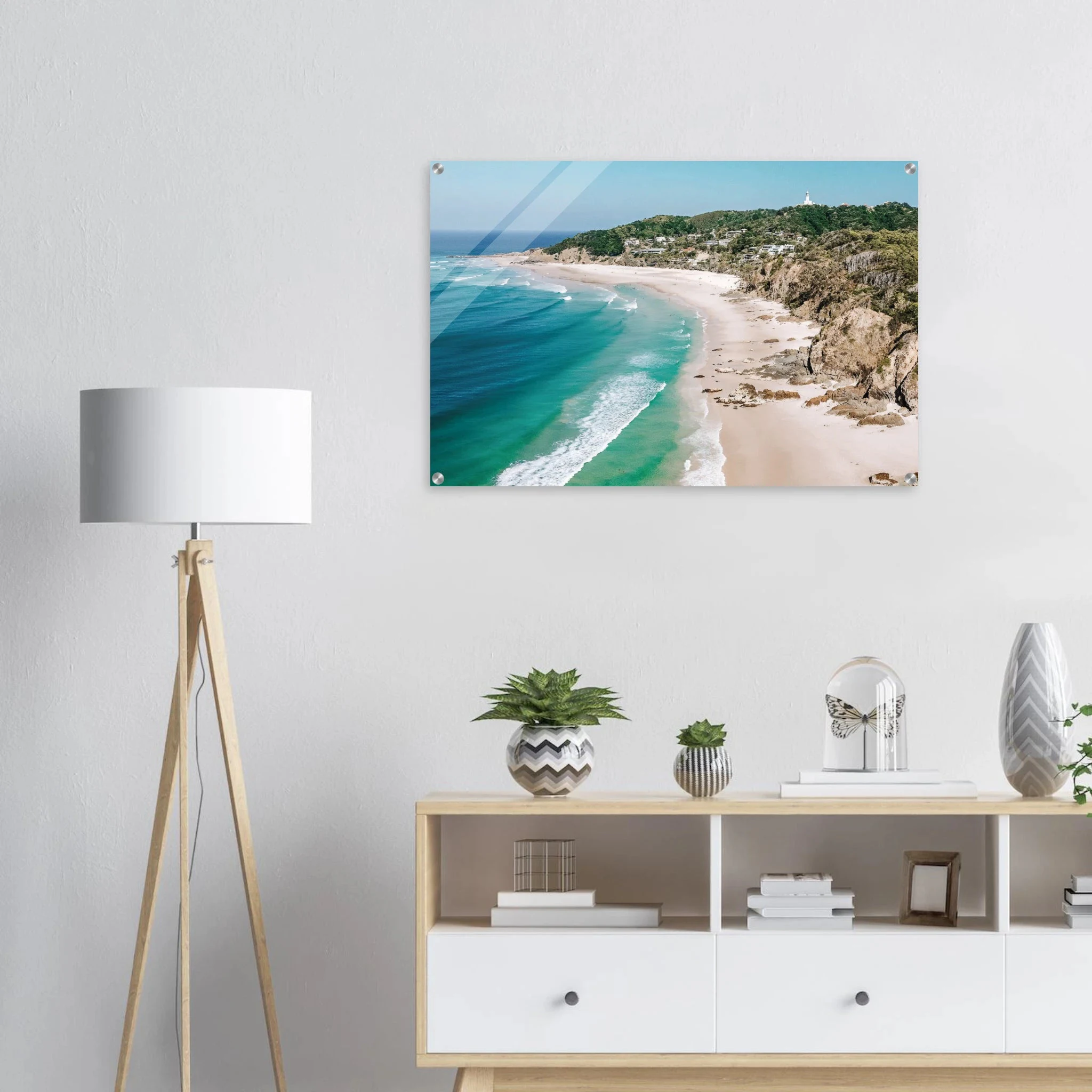 Byron Bay, Australien – Östlichster Punkt Australiens mit langen Pointbreaks und entspanntem Longboard-Flair. Kunstdruck auf Acrylglas.