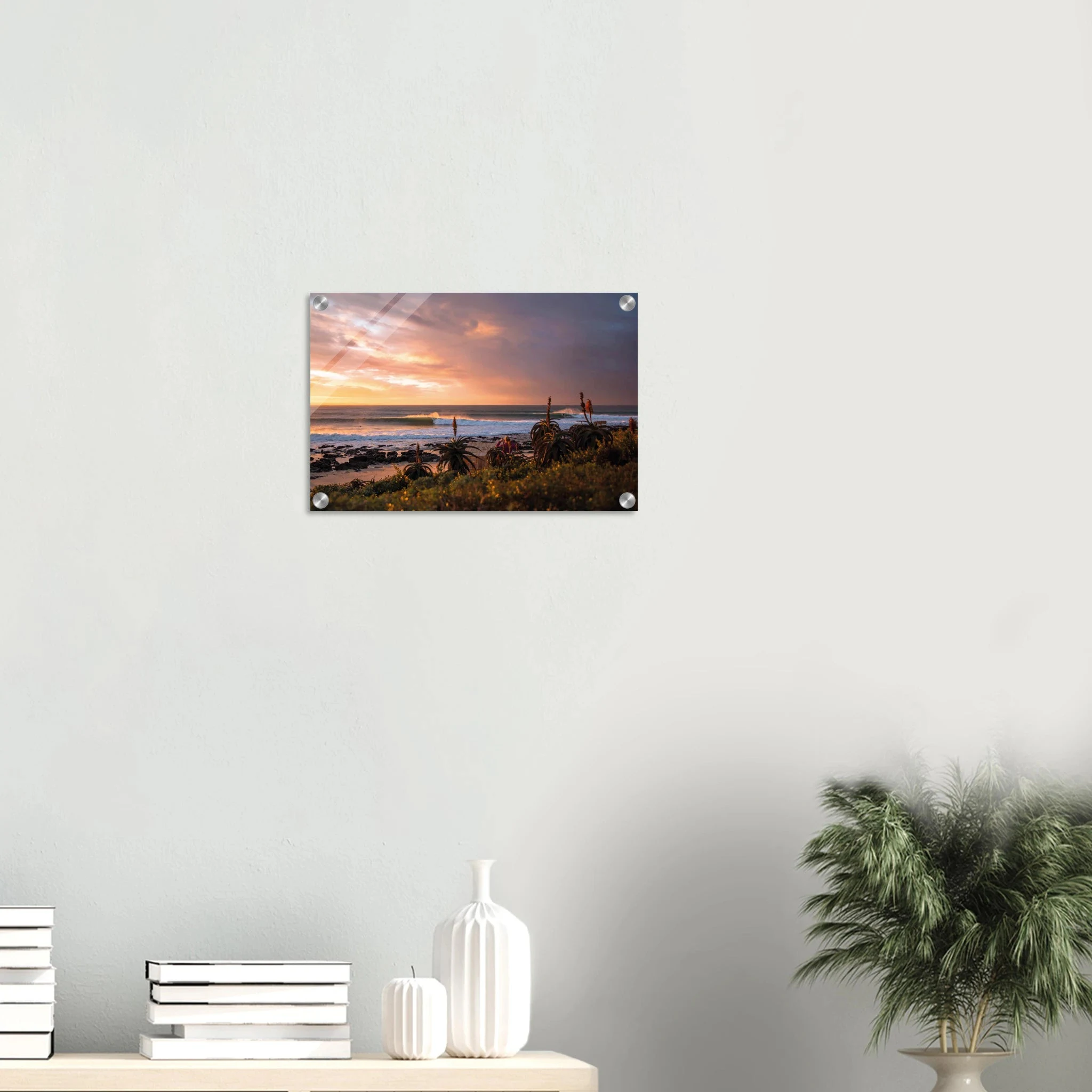 Jeffreys Bay, Südafrika – Supertubes-Pointbreak am Indischen Ozean, Austragungsort der WSL Corona Open J-Bay. Kunstdruck auf Acrylglas.