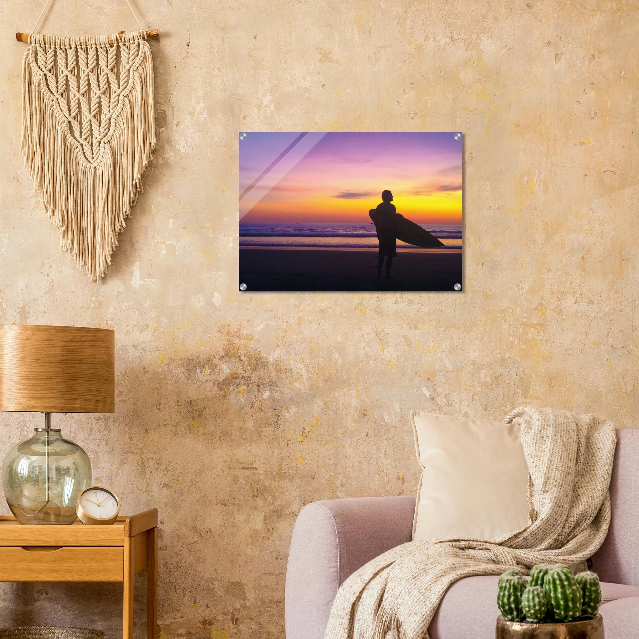 Montañita, Ecuador – Pazifik-Surferdorf an der Ruta del Sol mit rechtem Pointbreak und Backpacker-Szene. Kunstdruck auf Acrylglas.