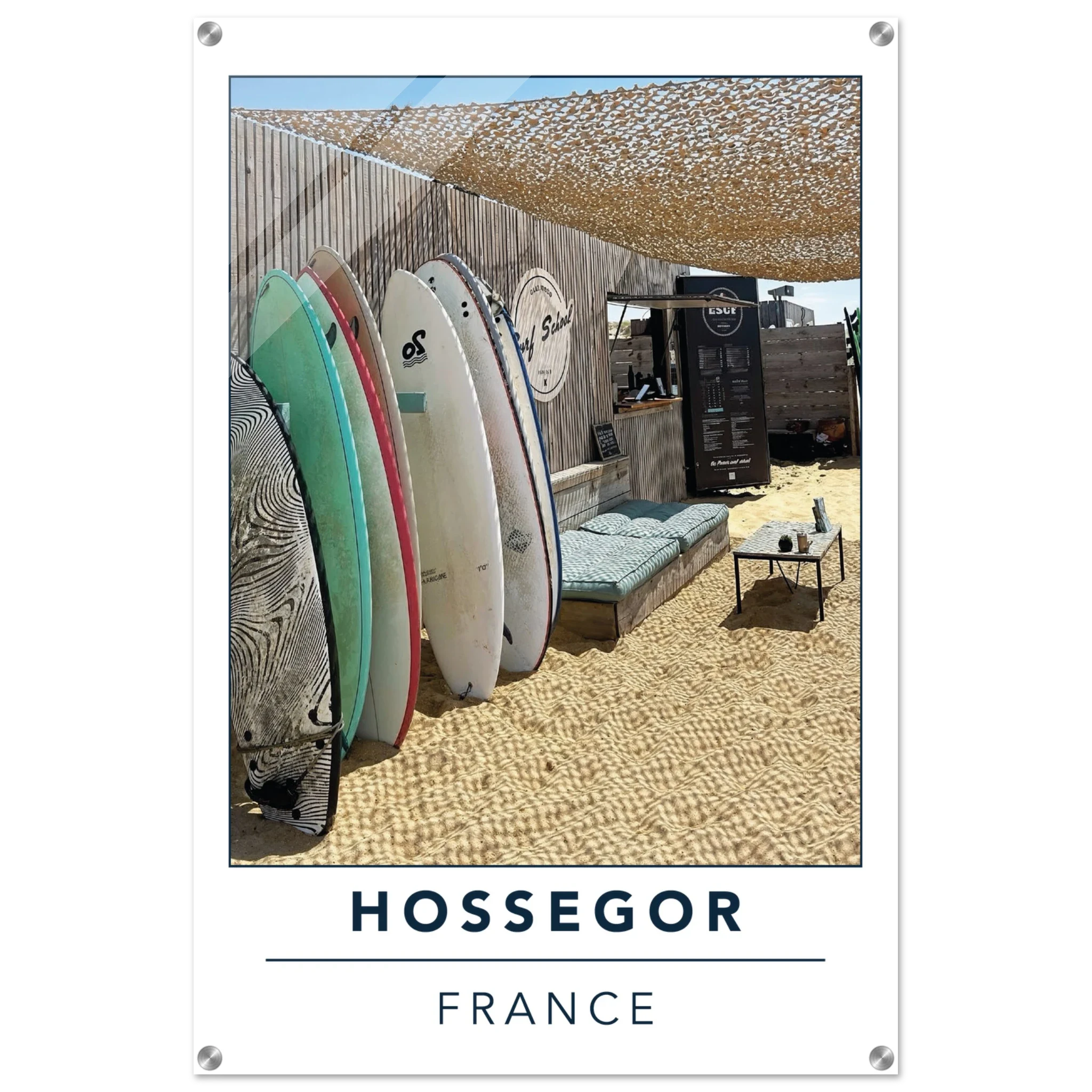 Hossegor, Frankreich – Beachbreak-Hotspot in den Landes, Austragungsort der WSL-Quiksilver-Pro-Wettkämpfe. Kunstdruck auf Acrylglas.