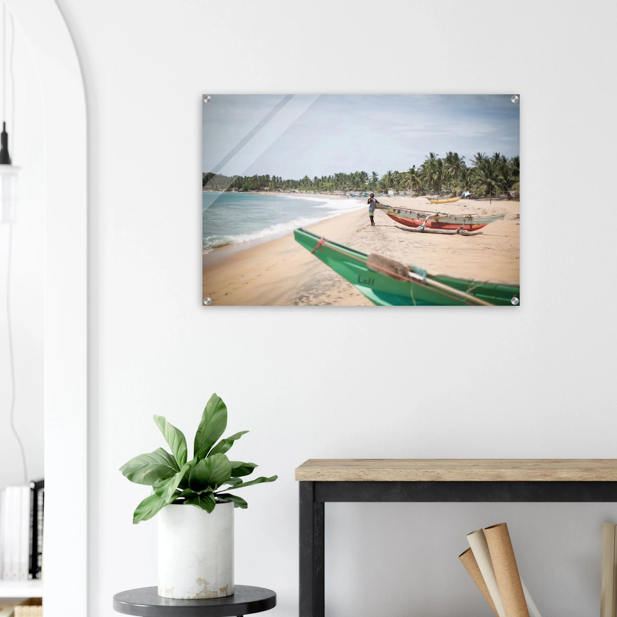 Arugam Bay, Sri Lanka – Rechter Pointbreak an der Ostküste Sri Lankas mit langer Saison von Mai bis September. Kunstdruck auf Acrylglas.