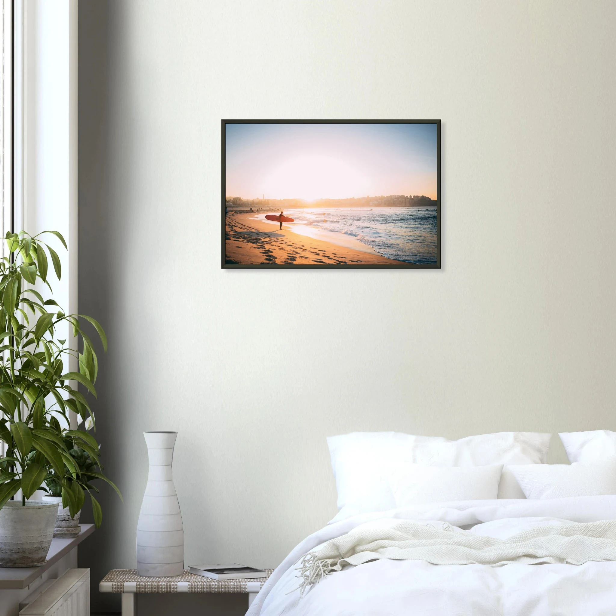 Capbreton, Frankreich – Hafenstadt an der französischen Atlantikküste mit Gouf-Canyon vor der Küste und kräftigen Beachbreaks. Poster im Metallrahmen.