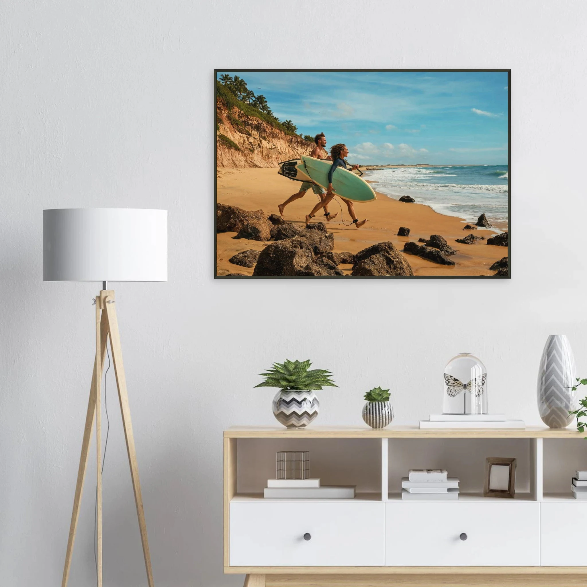 Florianópolis, Brasilien – Insel in Santa Catarina mit über 40 Stränden und Heimspot brasilianischer Pro-Surfer. Poster im Metallrahmen.