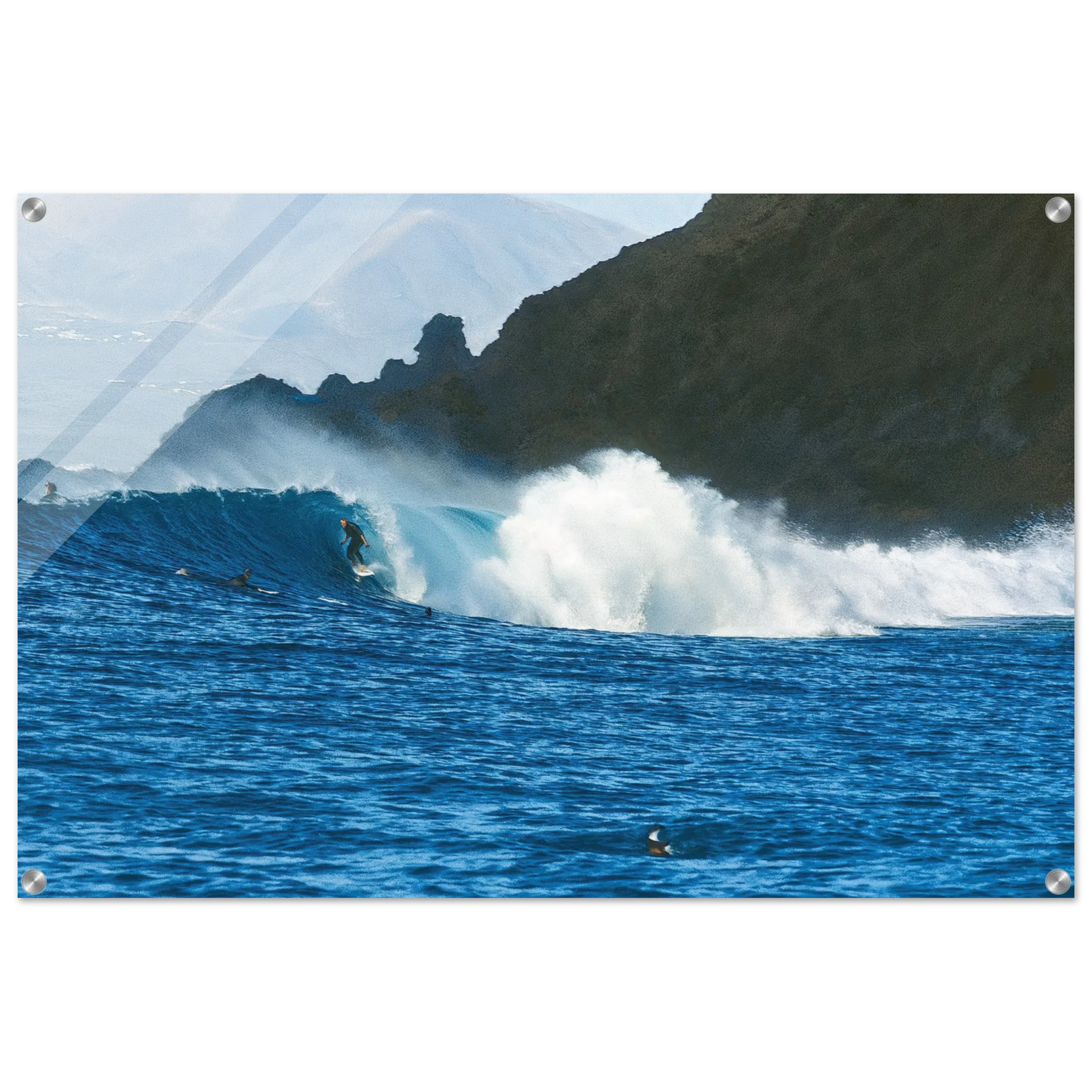 Fuerteventura, Spanien – Kanareninsel mit Vulkangestein-Reefbreaks im Norden und ganzjährig konstantem Atlantik-Swell. Kunstdruck auf Acrylglas.