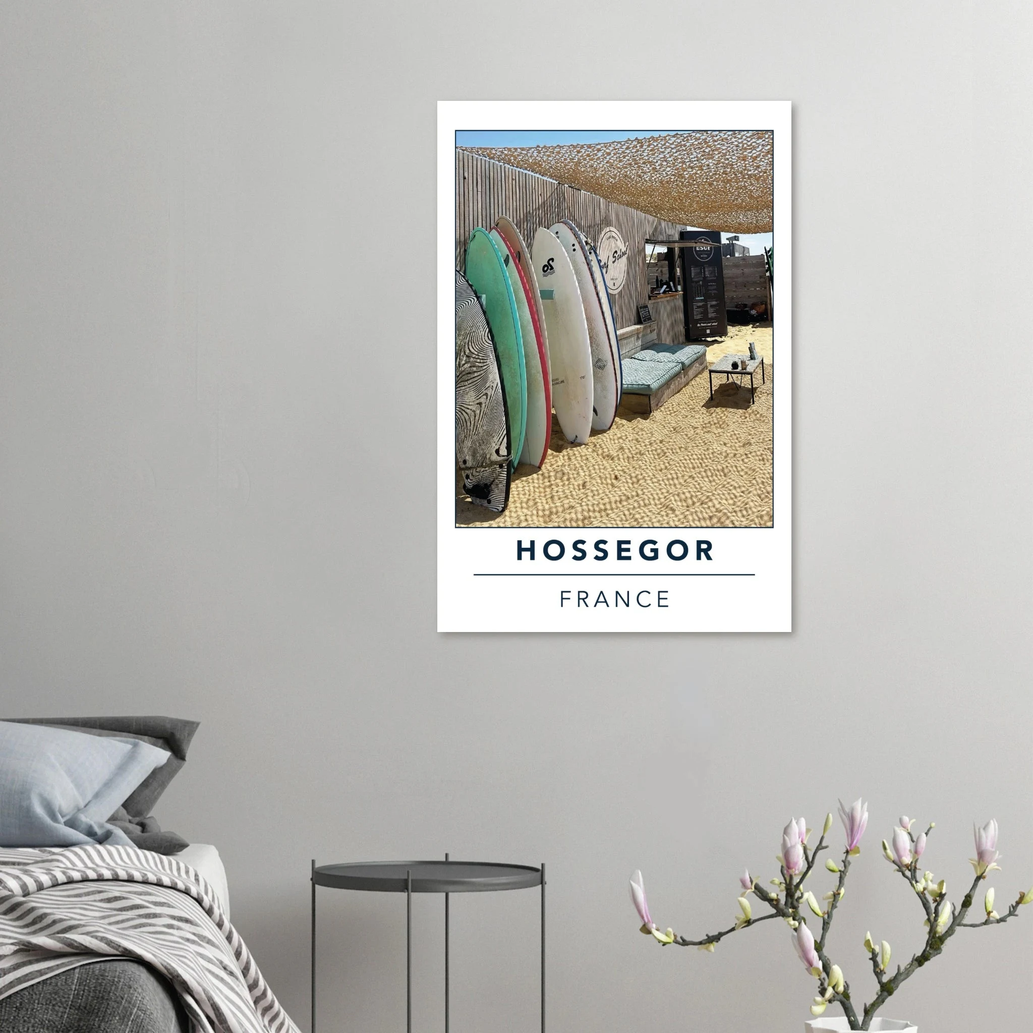 Hossegor, Frankreich – Beachbreak-Hotspot in den Landes, Austragungsort der WSL-Quiksilver-Pro-Wettkämpfe. Kunstdruck auf Alu-Dibond.