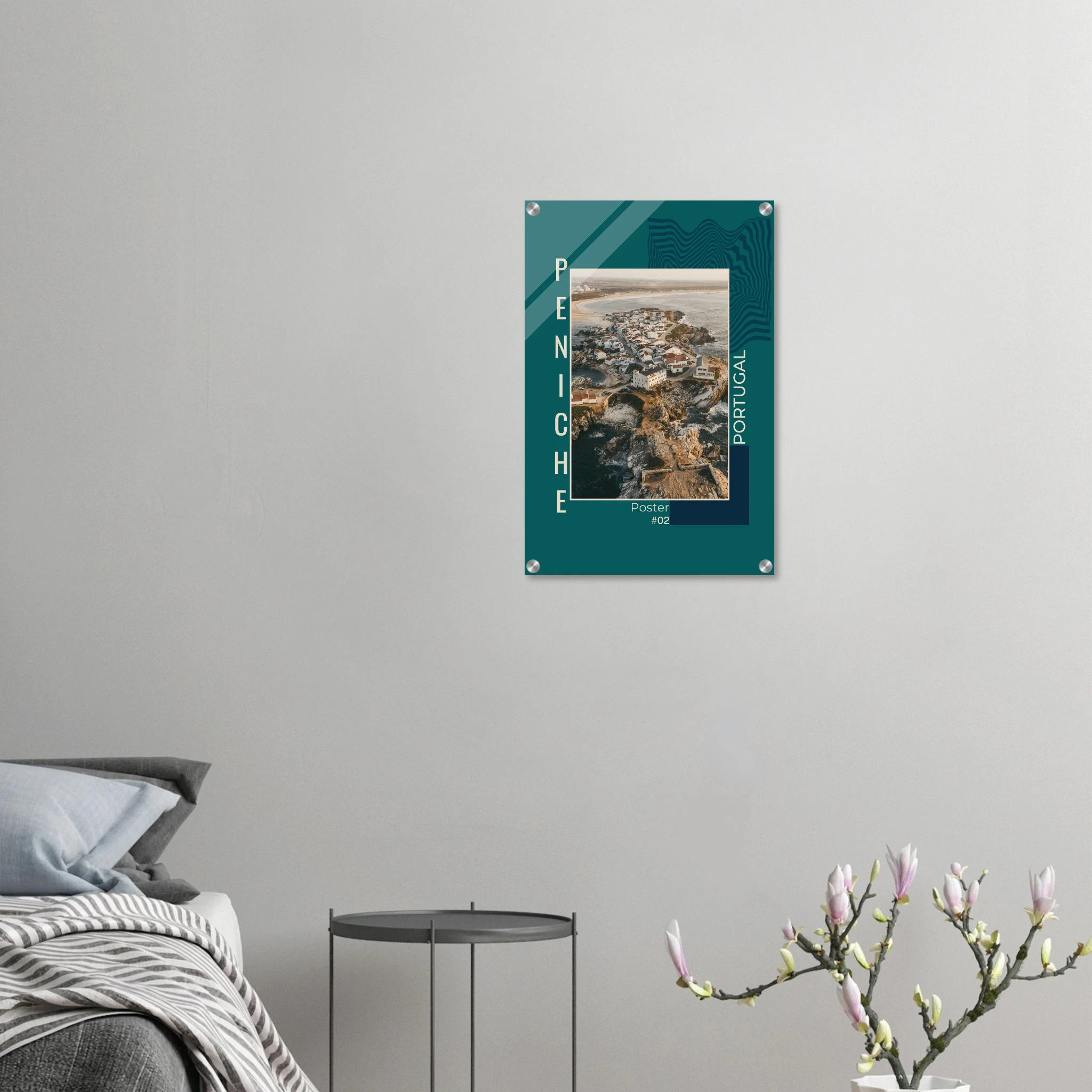 Peniche, Portugal – Halbinsel mit Supertubos-Beachbreak, Austragungsort der WSL Meo Rip Curl Pro Portugal. Kunstdruck auf Acrylglas.