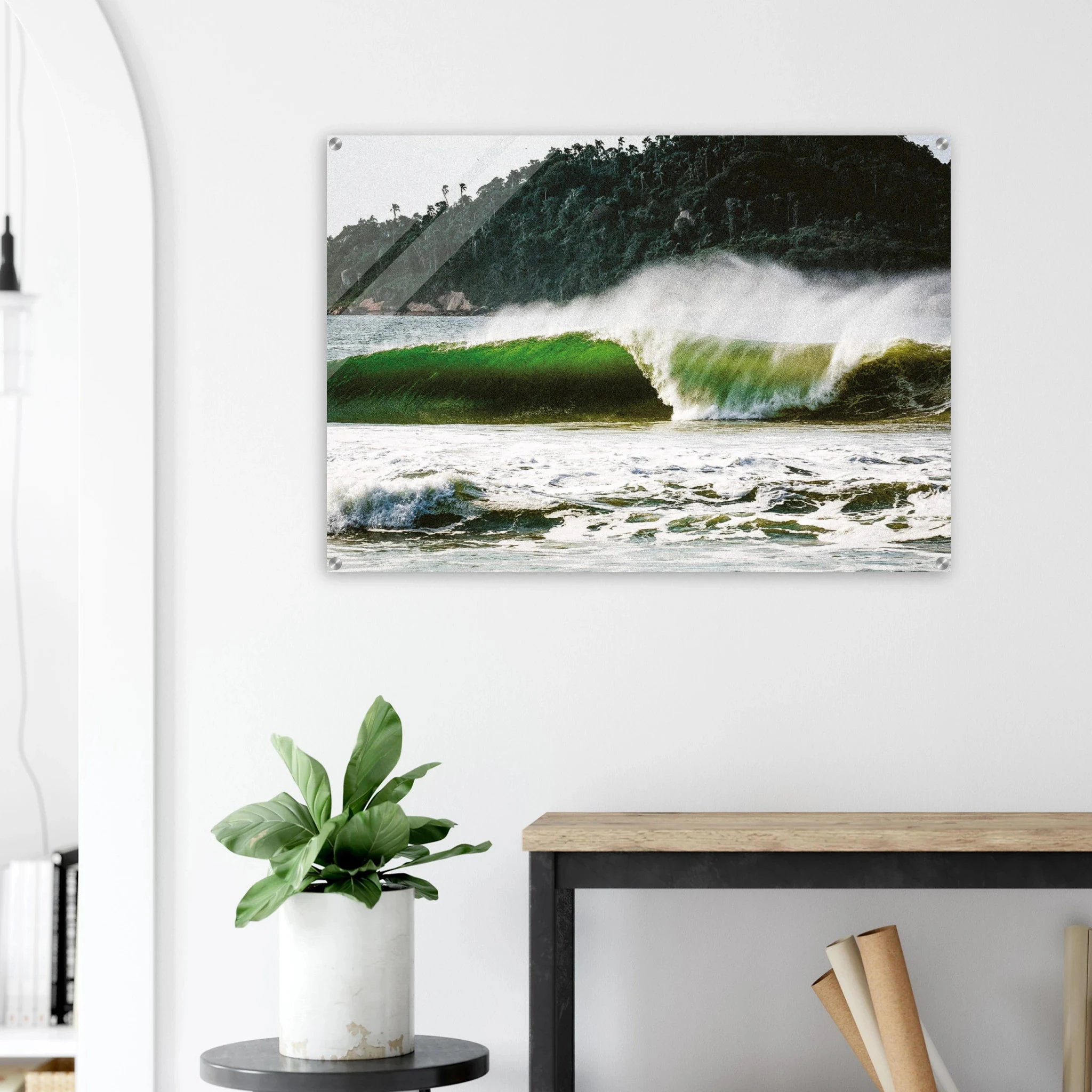Florianópolis, Brasilien – Insel in Santa Catarina mit über 40 Stränden und Heimspot brasilianischer Pro-Surfer. Kunstdruck auf Acrylglas.
