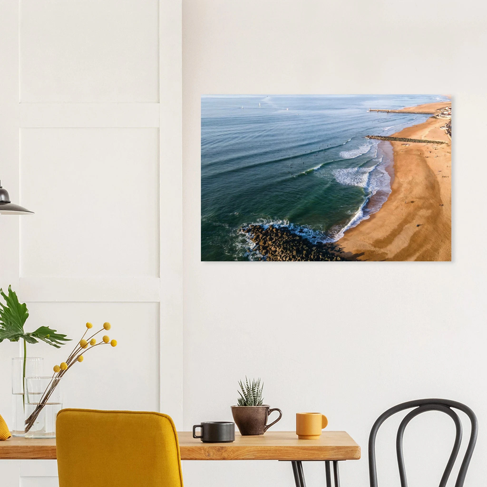 Capbreton, Frankreich – Hafenstadt an der französischen Atlantikküste mit Gouf-Canyon vor der Küste und kräftigen Beachbreaks. Kunstdruck auf Alu-Dibond.