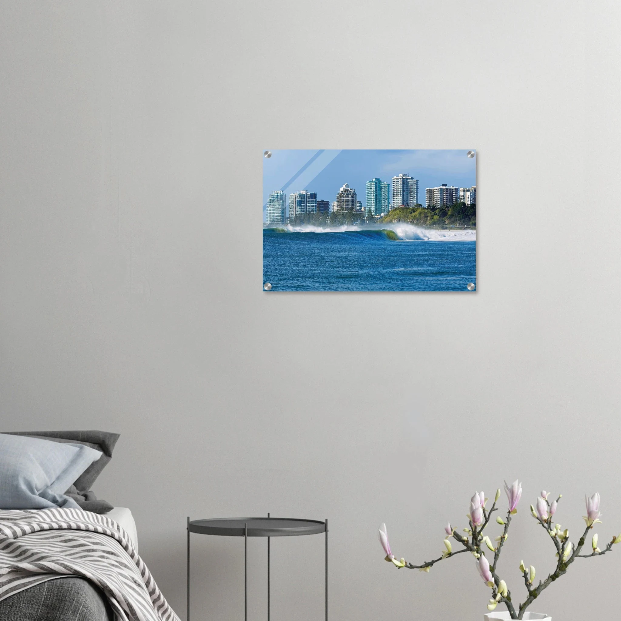 Gold Coast, Australien – Queensland-Küste mit Superbank Pointbreaks wie Snapper Rocks und Kirra. Kunstdruck auf Acrylglas.