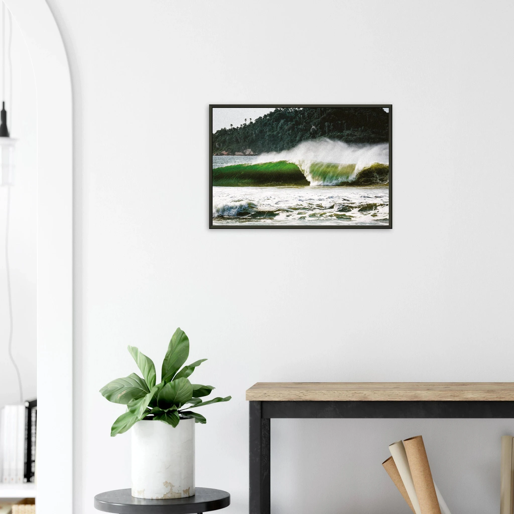 Florianópolis, Brasilien – Insel in Santa Catarina mit über 40 Stränden und Heimspot brasilianischer Pro-Surfer. Poster im Metallrahmen.