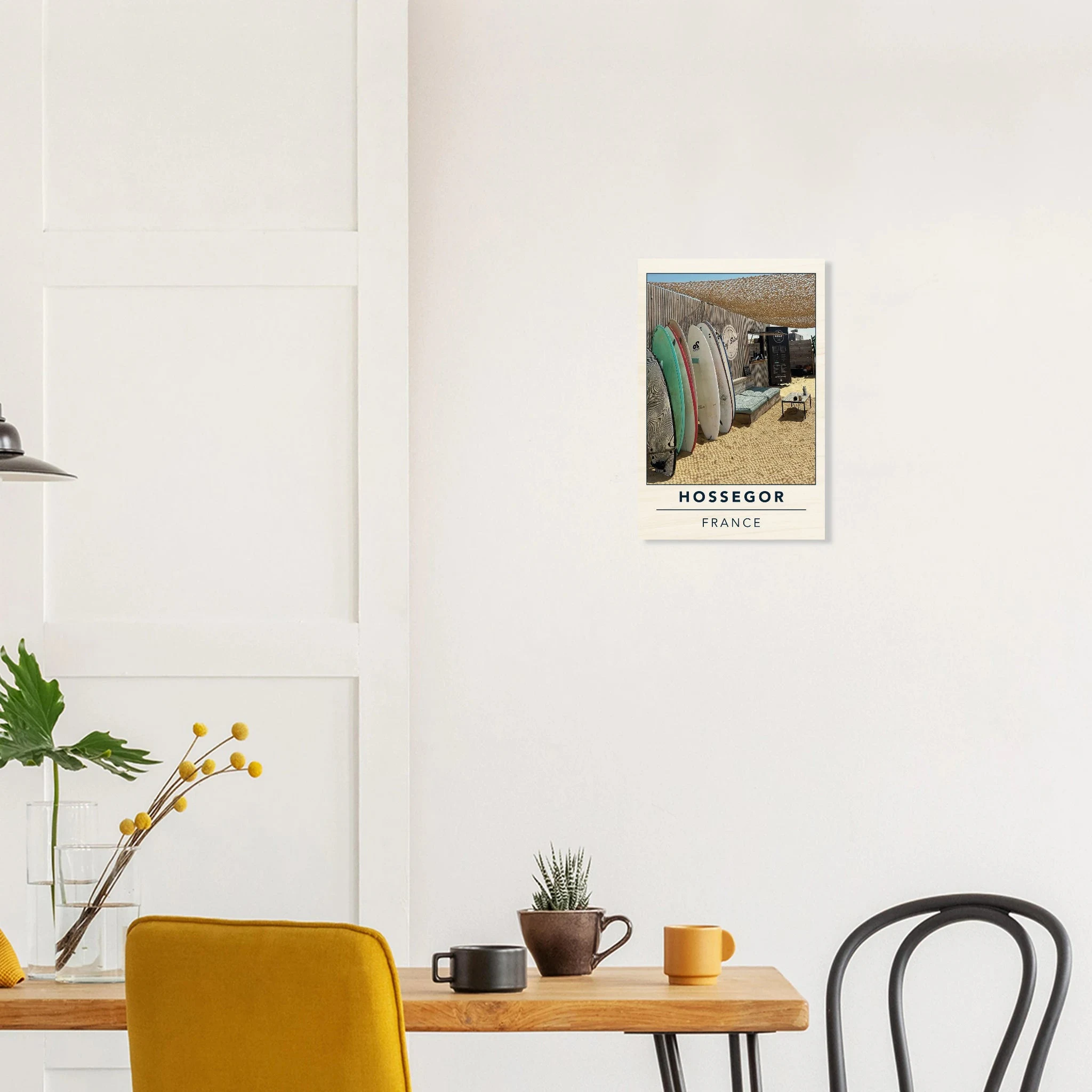 Hossegor, Frankreich – Beachbreak-Hotspot in den Landes, Austragungsort der WSL-Quiksilver-Pro-Wettkämpfe. Kunstdruck auf Holz.