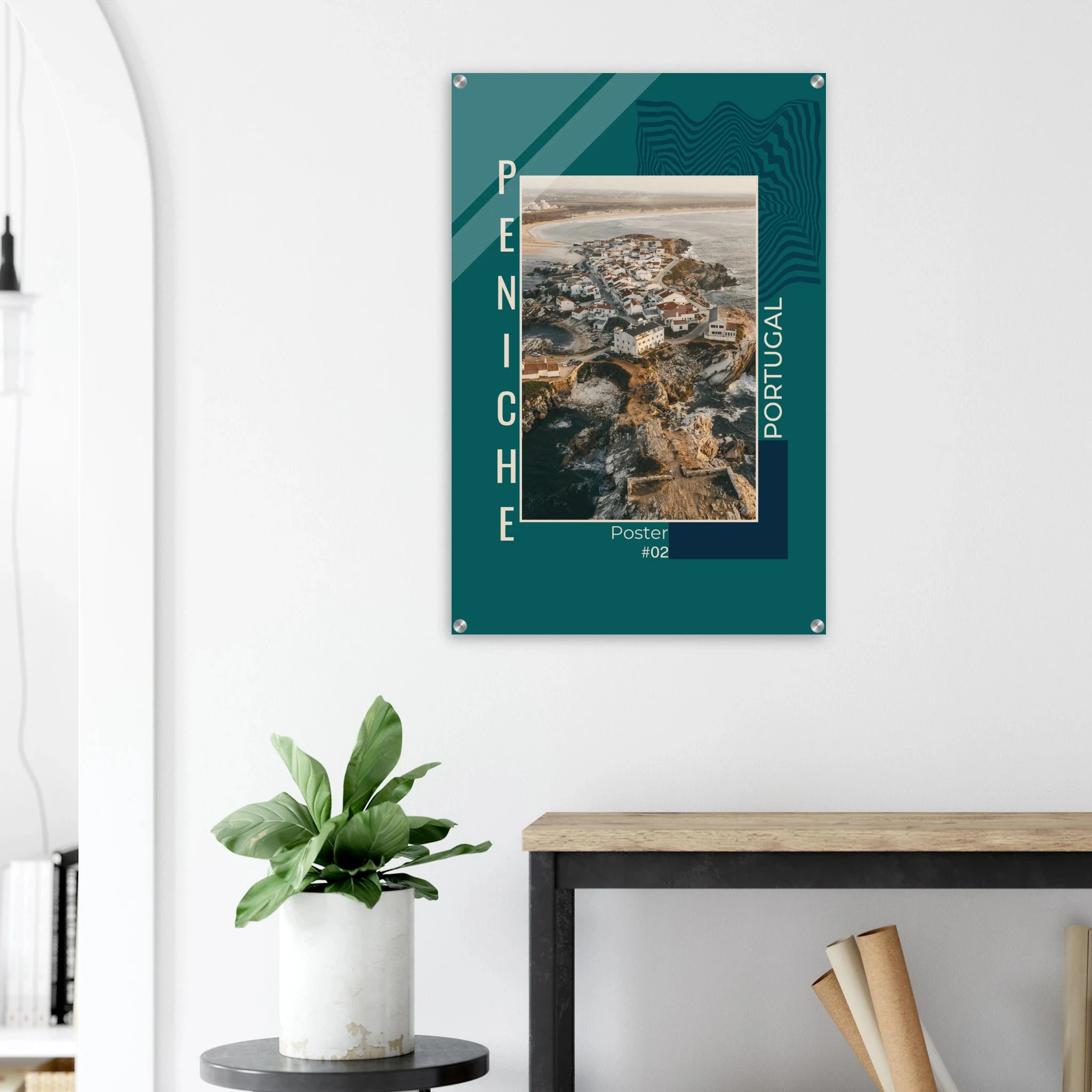 Peniche, Portugal – Halbinsel mit Supertubos-Beachbreak, Austragungsort der WSL Meo Rip Curl Pro Portugal. Kunstdruck auf Acrylglas.